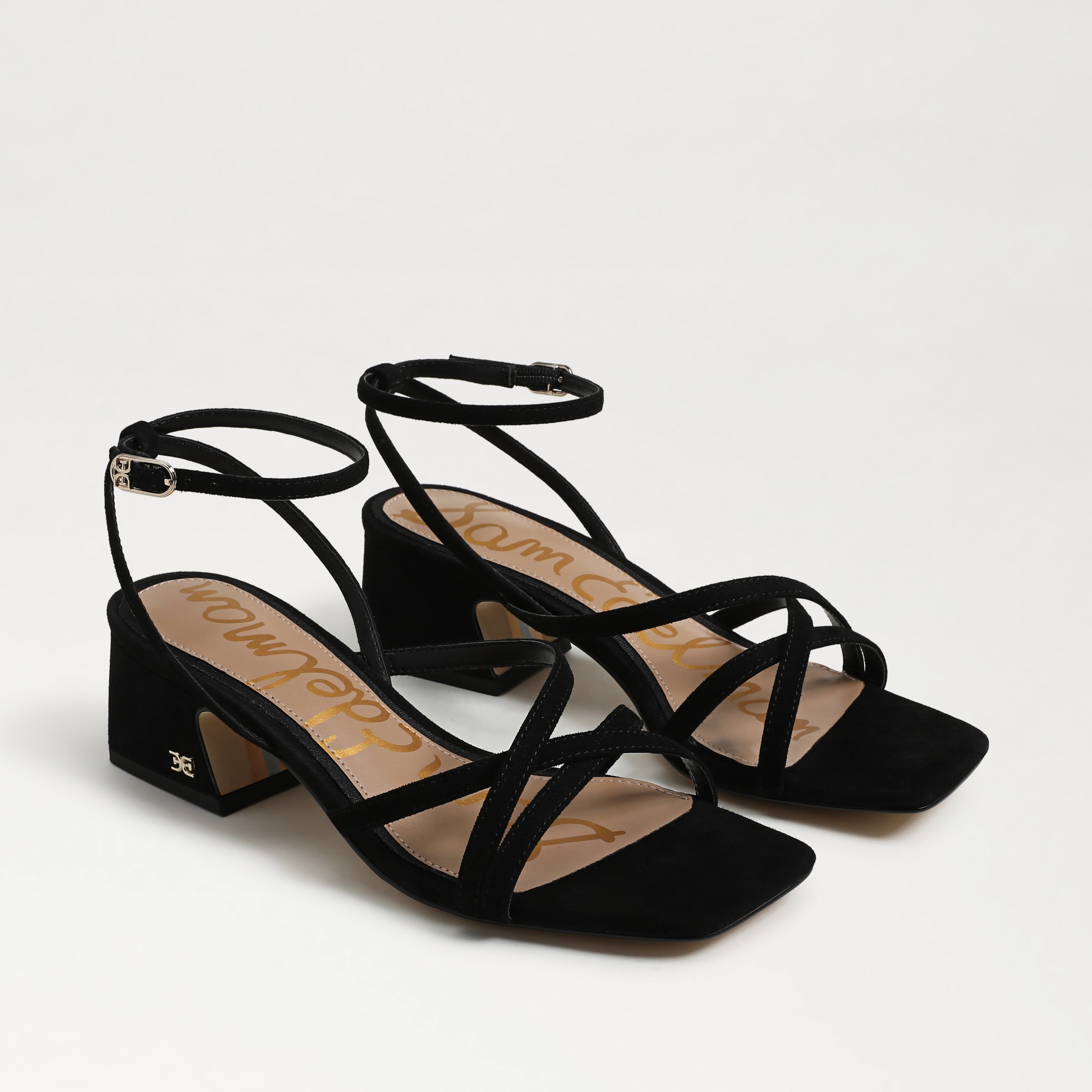 Sam Edelman Whitley Block Heel Sandal Black Suede In Black