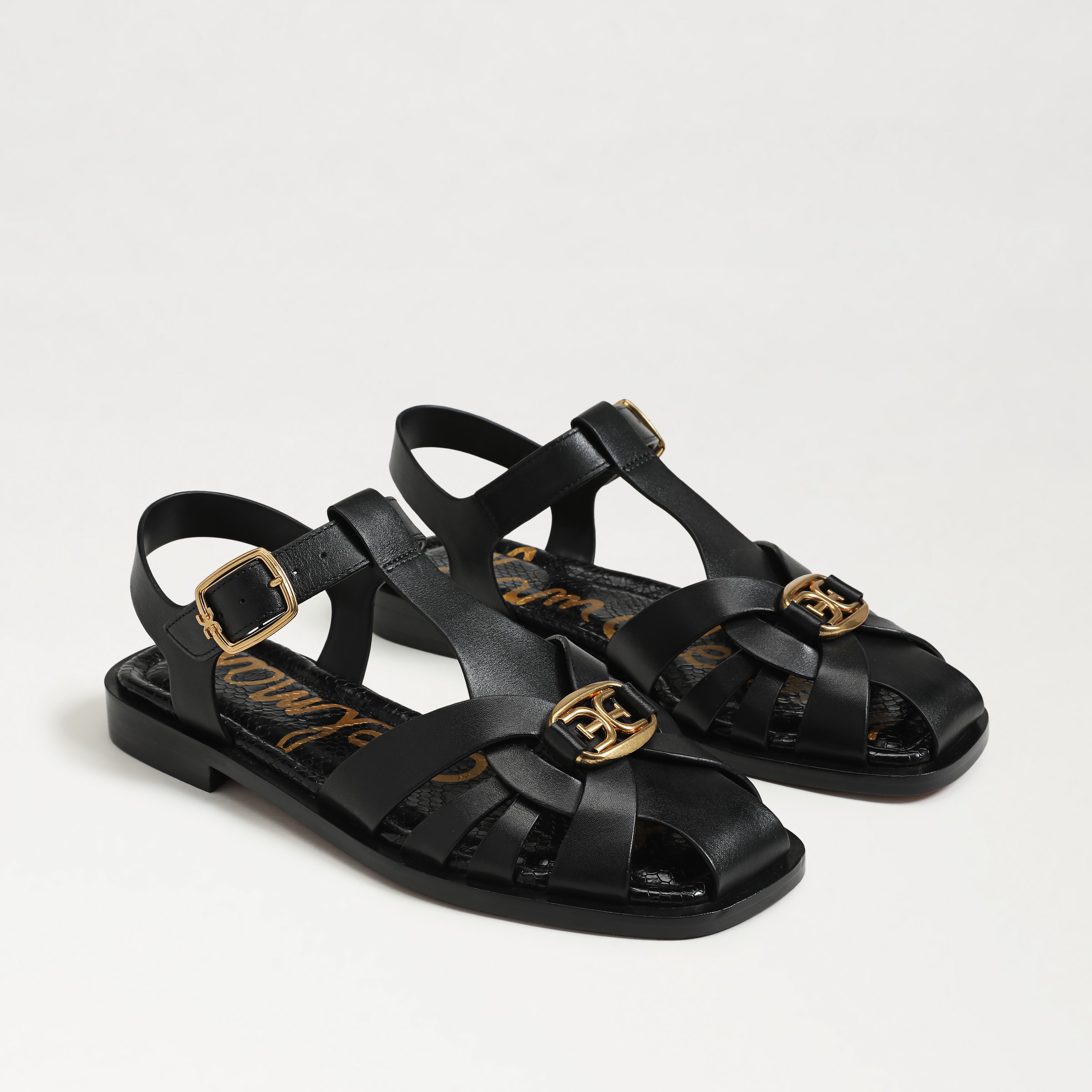 Sam Edelman Destin Fisherman Sandal Black Leather