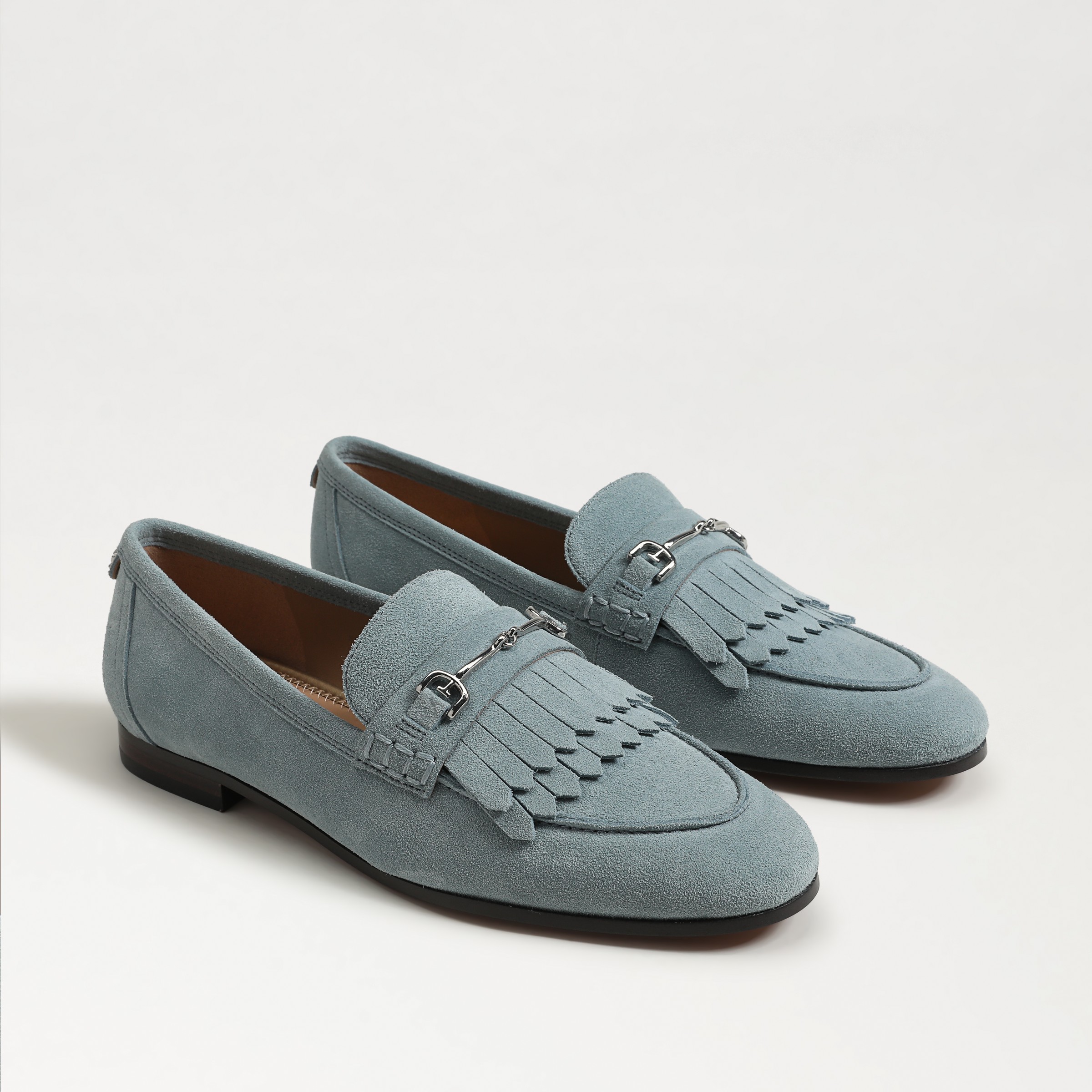 Sam Edelman Lacy Bit Loafer Coastal Blue Suede In Blue
