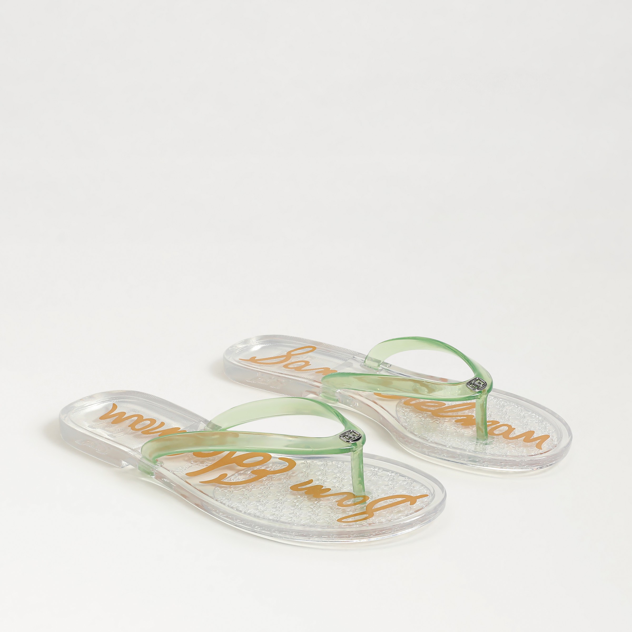 Sam Edelman Dean Jelly Flip Flop Clear Green Jelly In Green