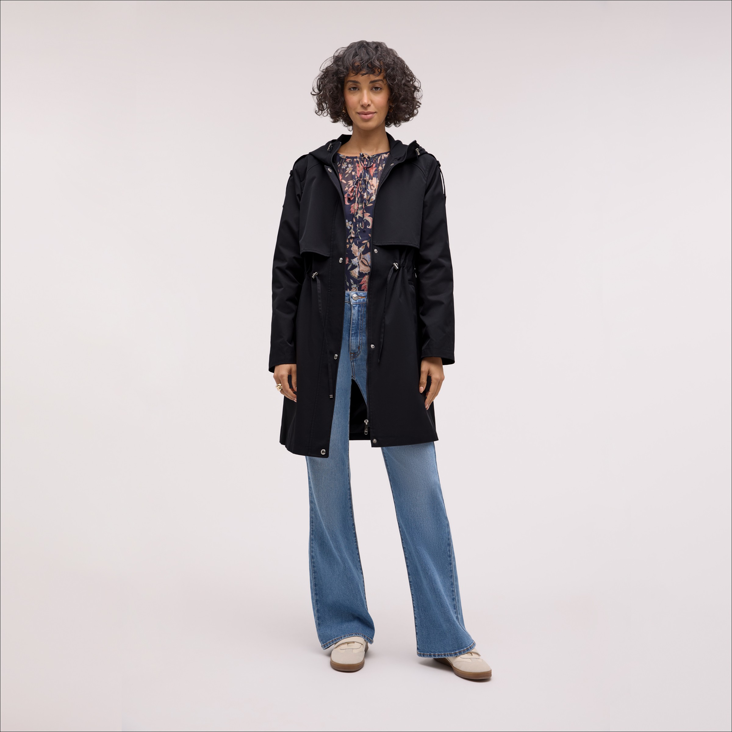 Sam Edelman Hooded Anorak Coat Navy In Blue