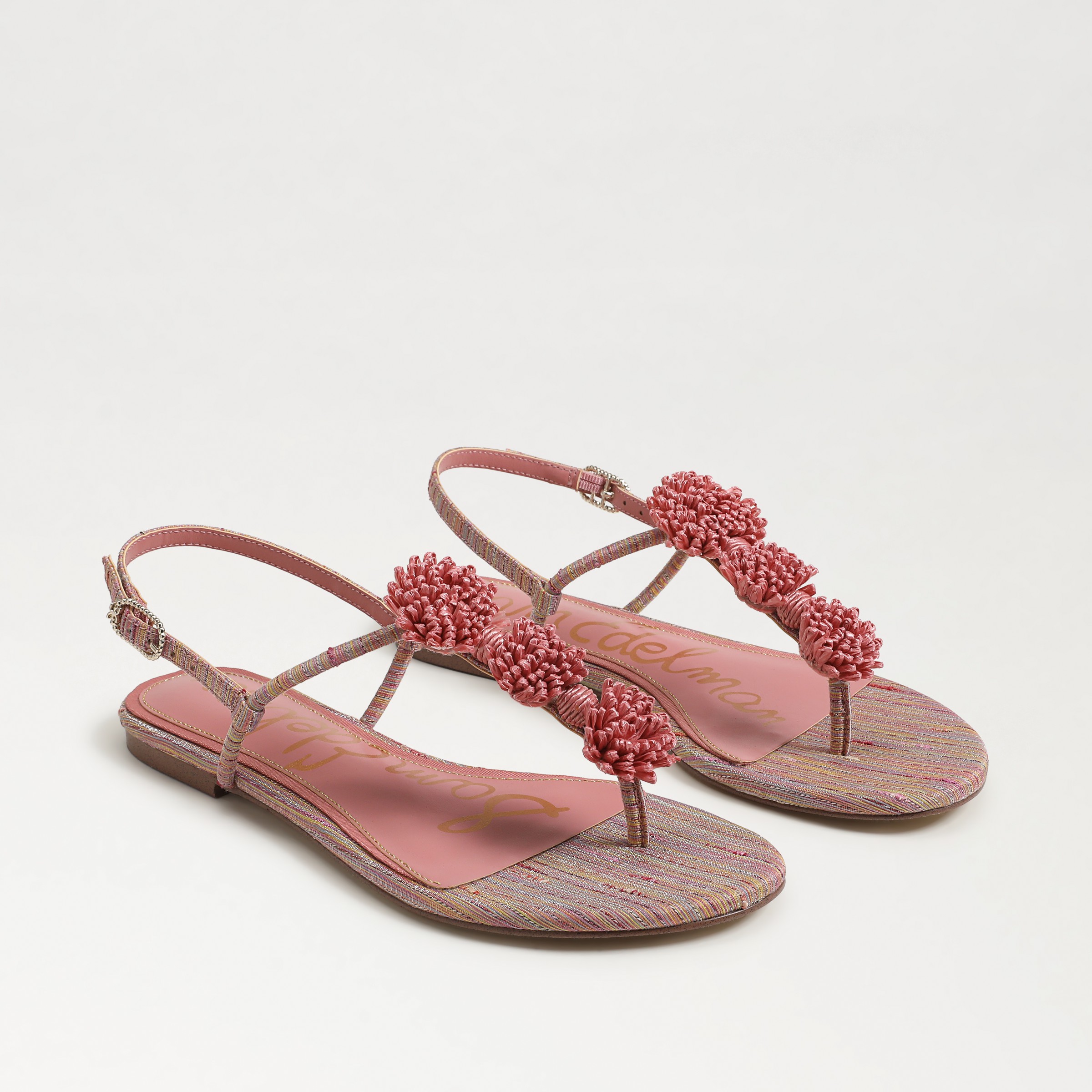 Sam Edelman Eliza Woven Thong Sandals In Pink