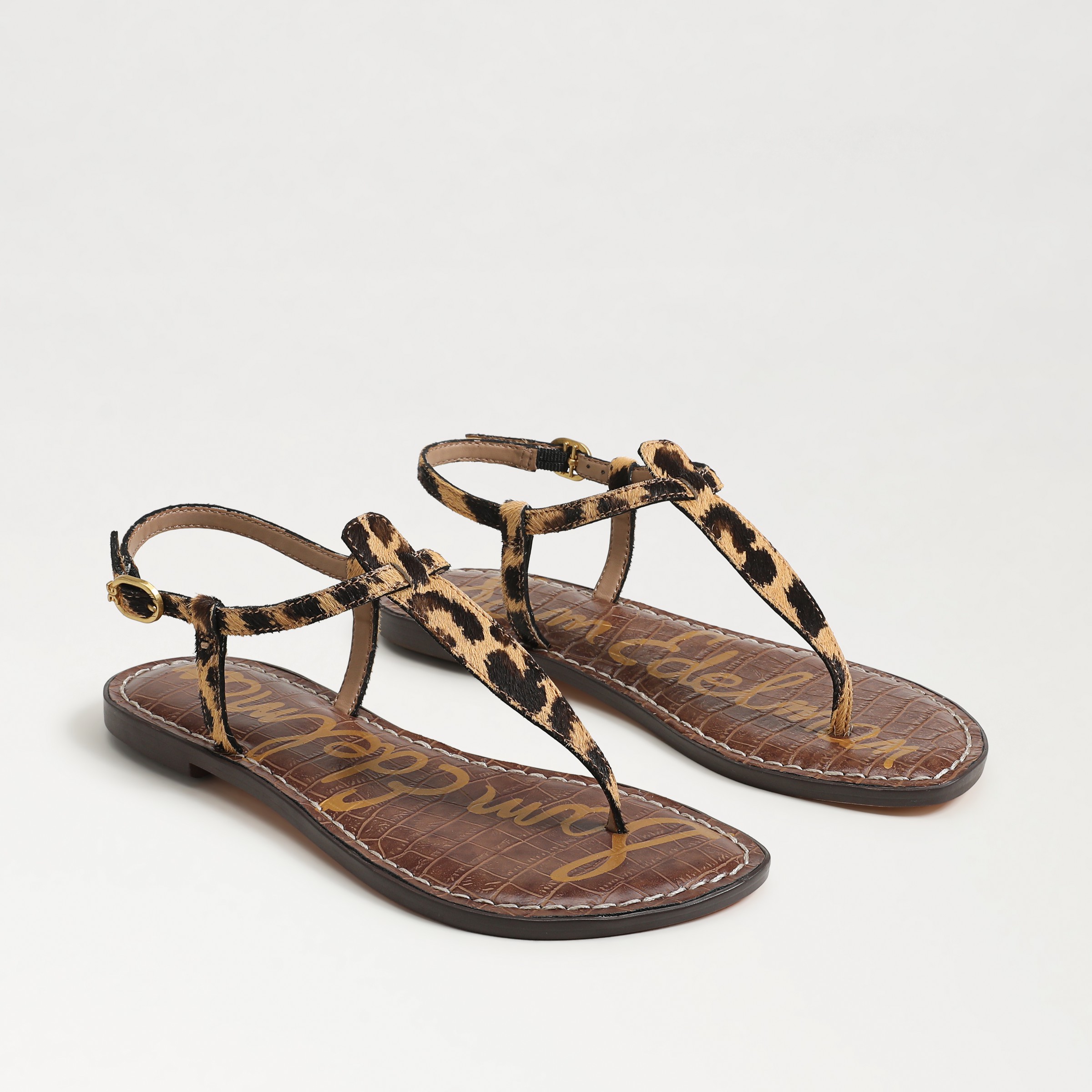 Sam Edelman Gigi Thong Sandal Leopard Brahma Hair Leather