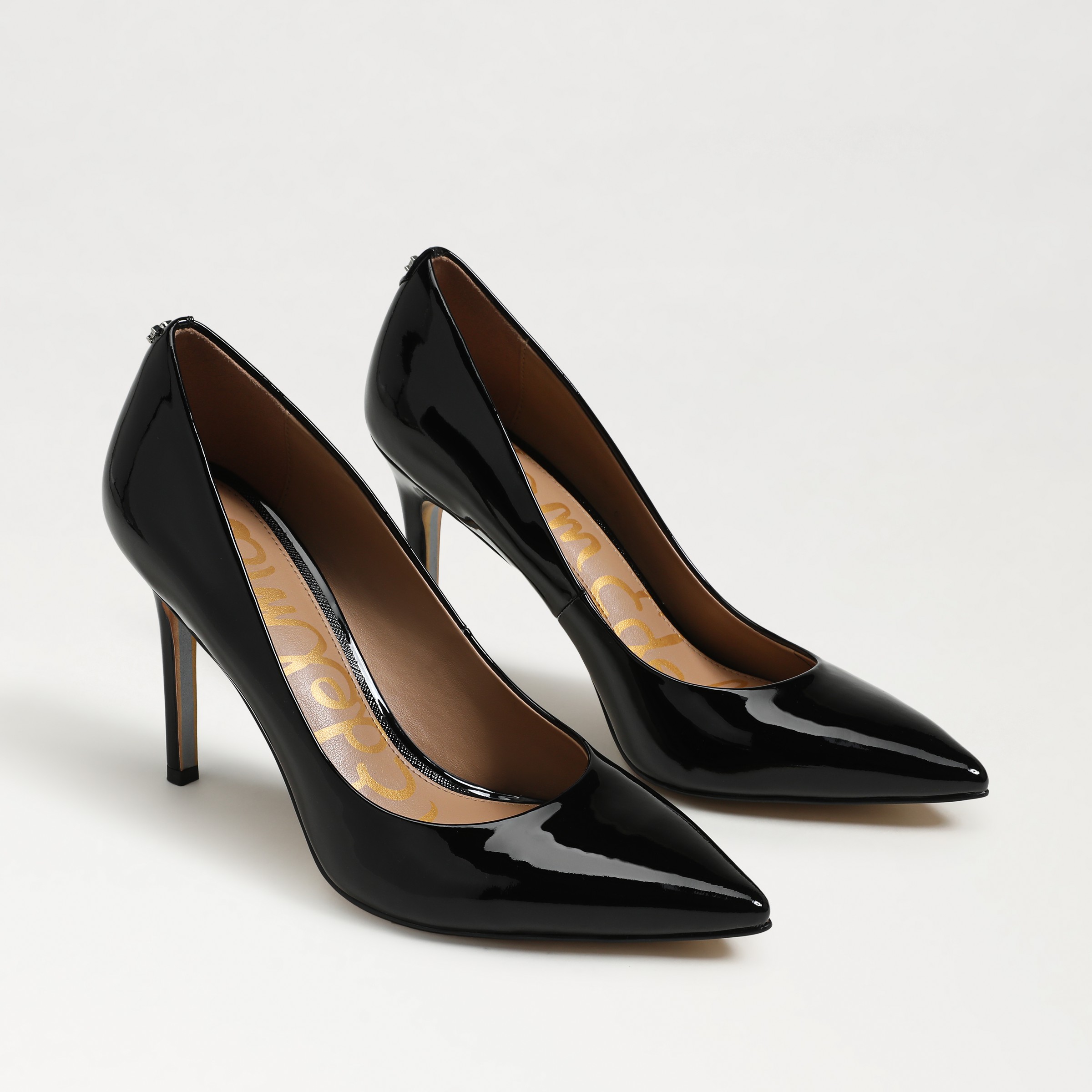 Sam Edelman Hazel Pointed Toe Pump Black Patent In Black