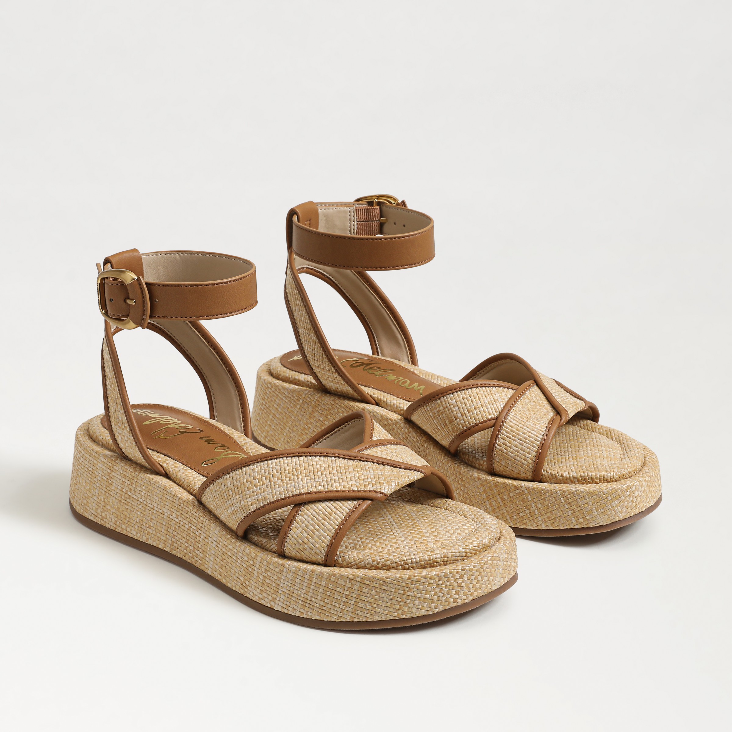 Sam Edelman Nylie Woven Wedge Platform Sandal In Brown