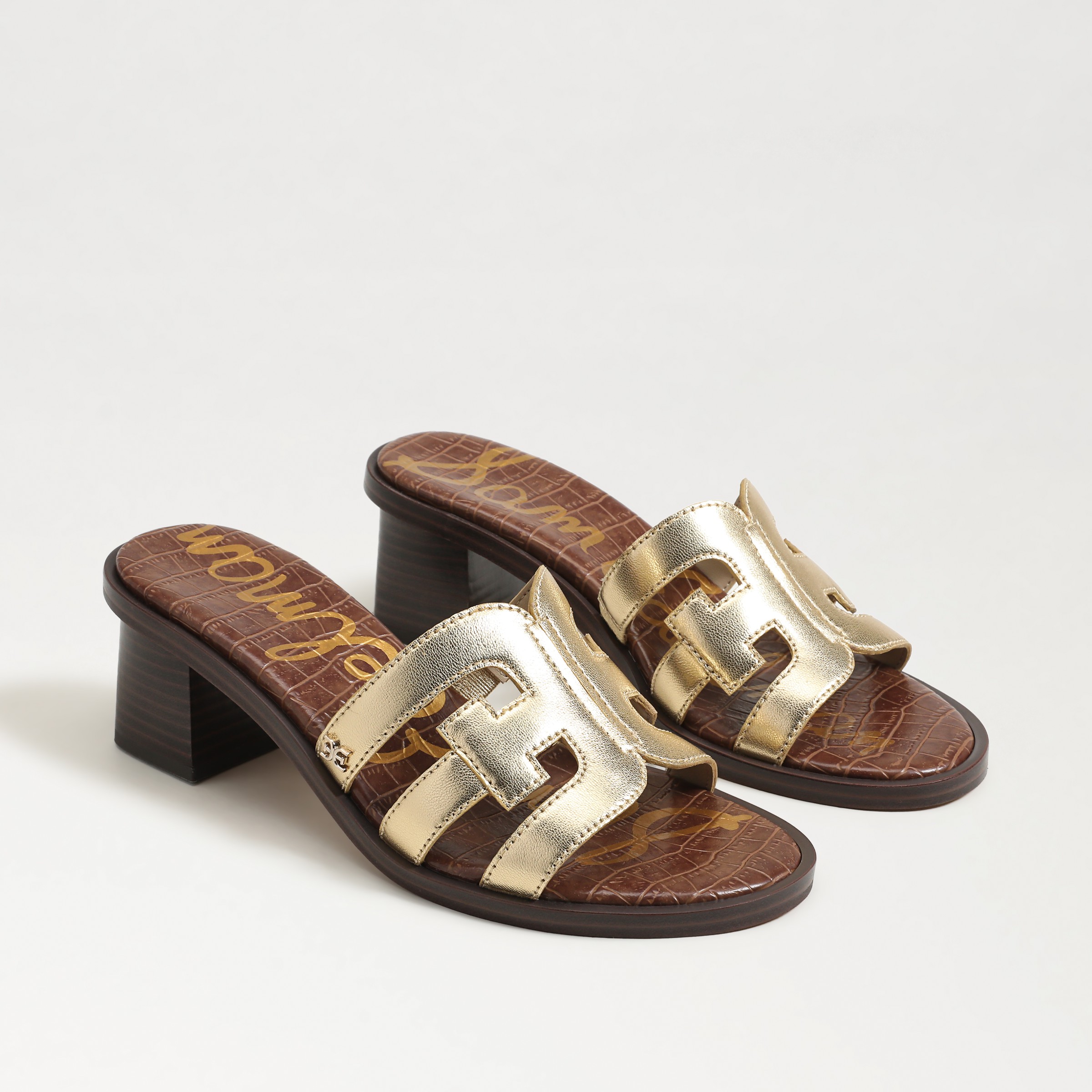 Sam Edelman 60mm Tasha Cut-out Block-heel Mules In Multi