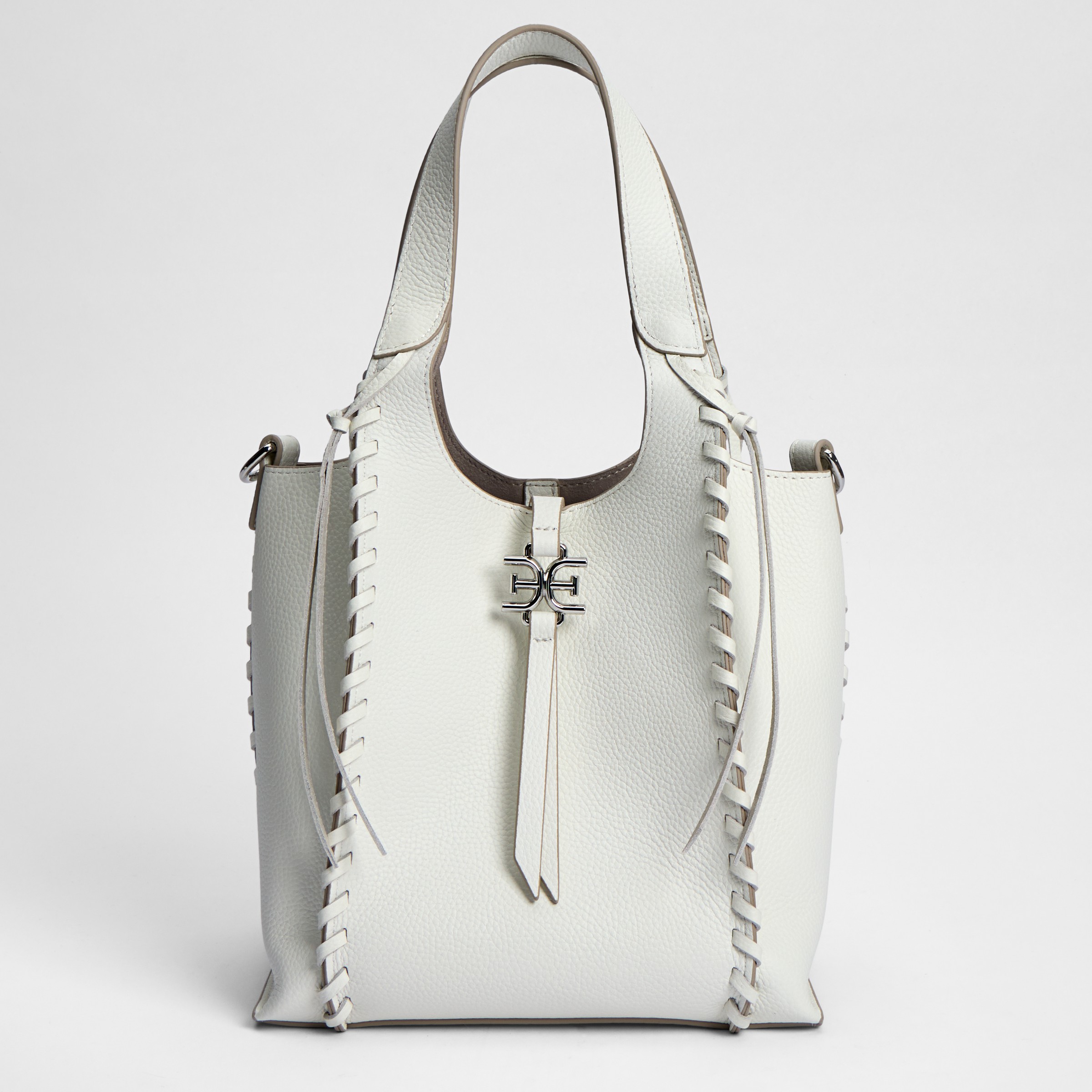 Sam Edelman Sylvia Mini Crossbody Bag White Leather