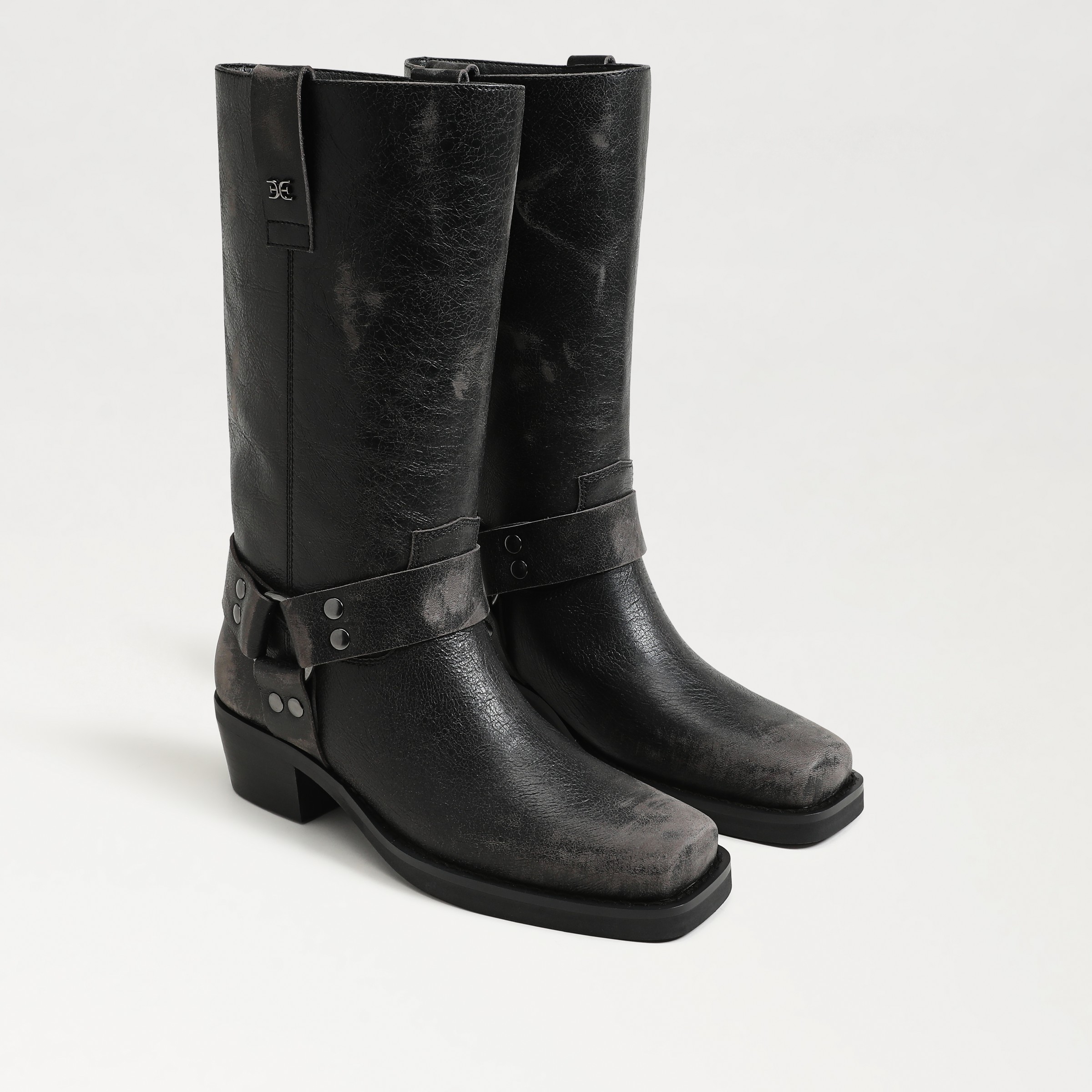 SAM EDELMAN SAM EDELMAN NOVA WESTERN BUCKLE BOOT BLACK LEATHER