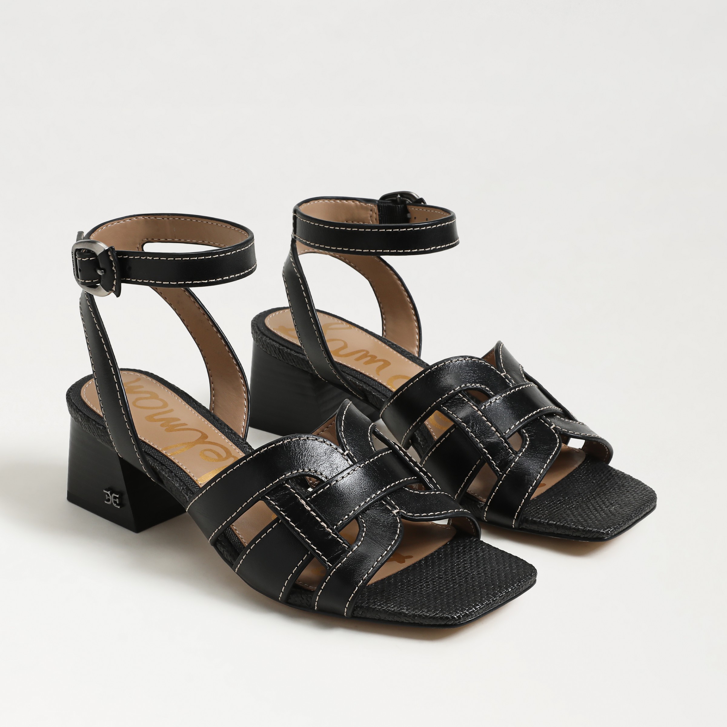 Sam Edelman Wayla Ankle Strap Sandal Black Leather In Black