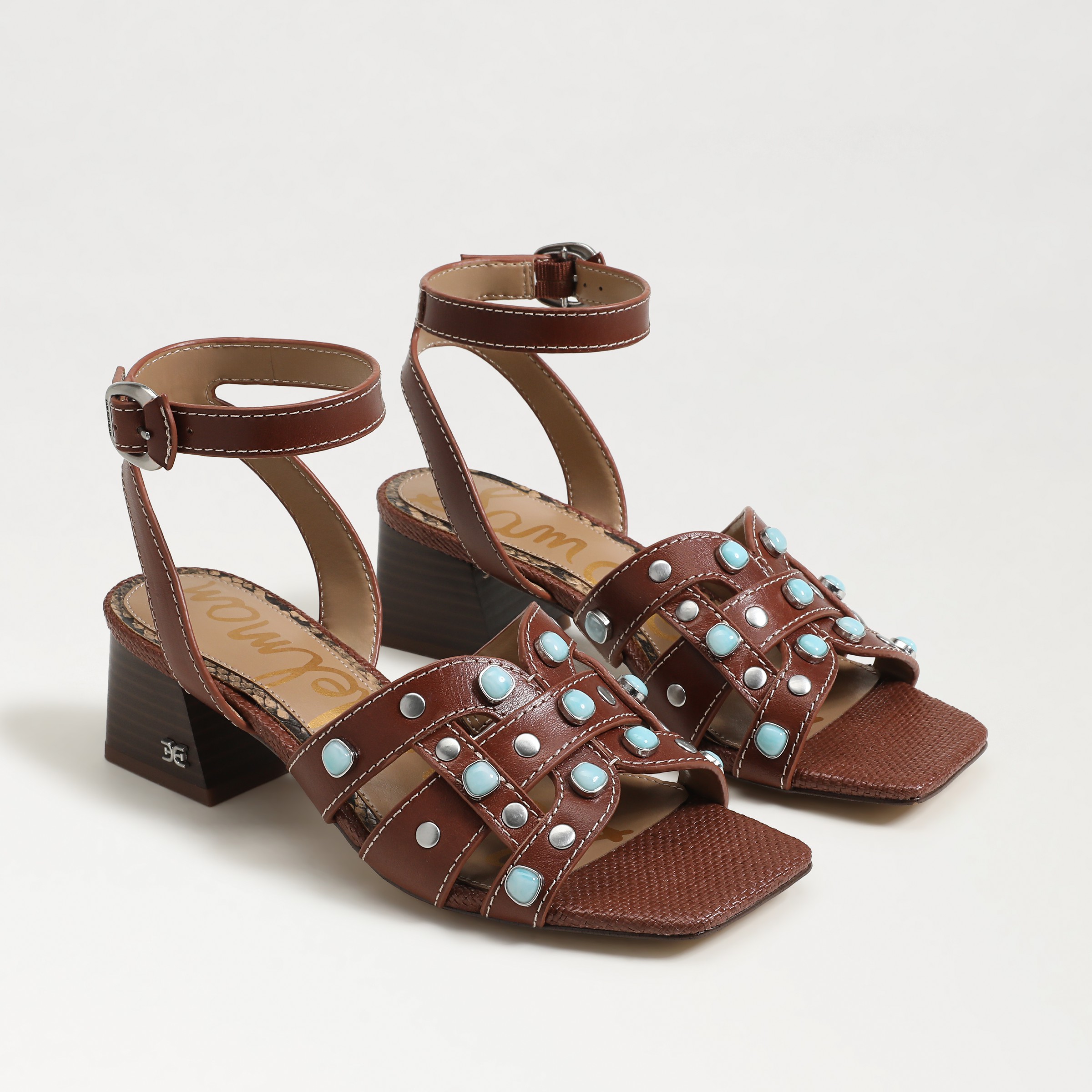 Sam Edelman Wayla 2 Ankle Strap Sandal Burnt Brandy Leather In Brown