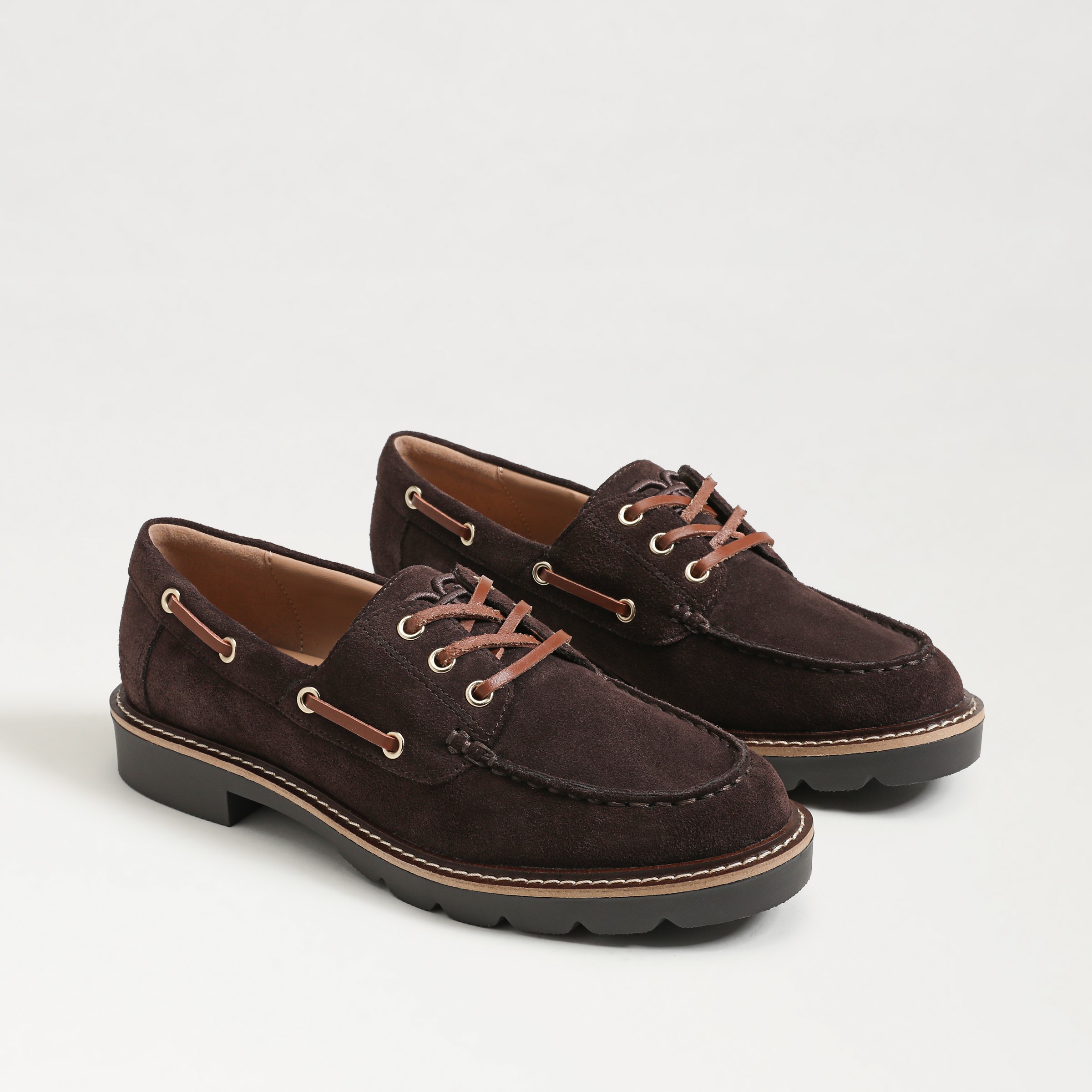 Sam Edelman Fay Boat Loafer Chocolate Suede In Brown