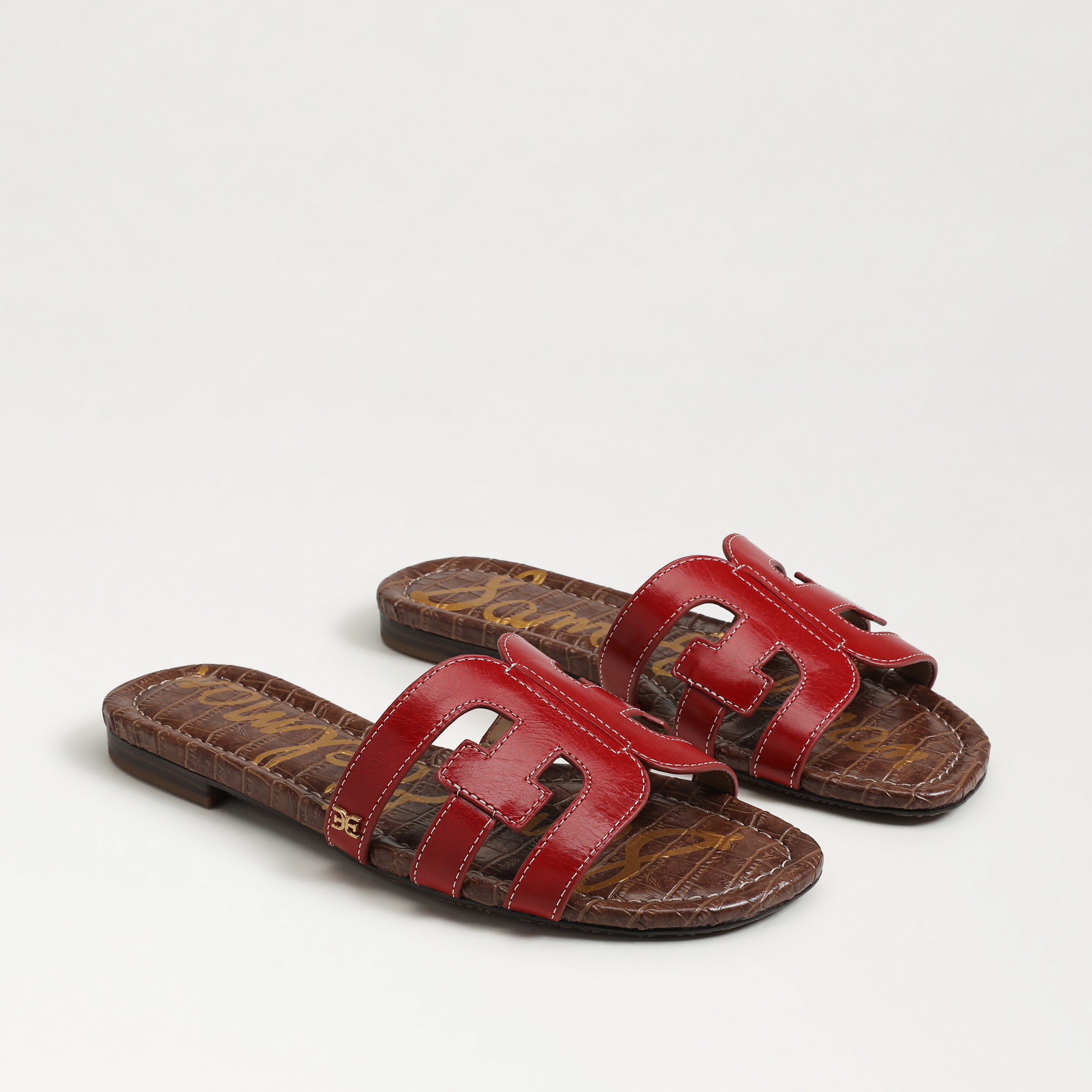 Sam Edelman Bay Slide Sandal Summer Red Leather In Red