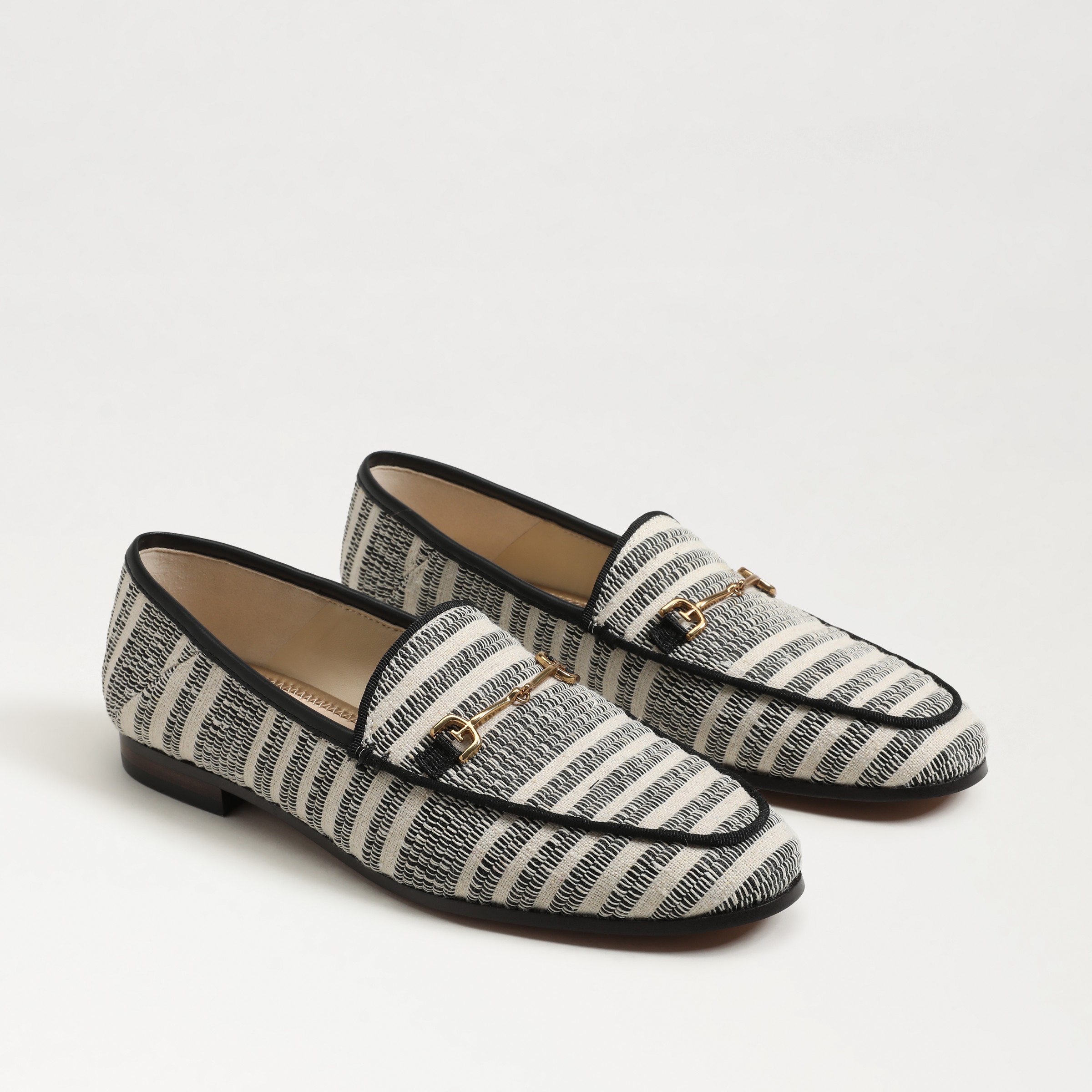 Sam Edelman Loraine Bit Loafer Black Natural Fabric In Multi