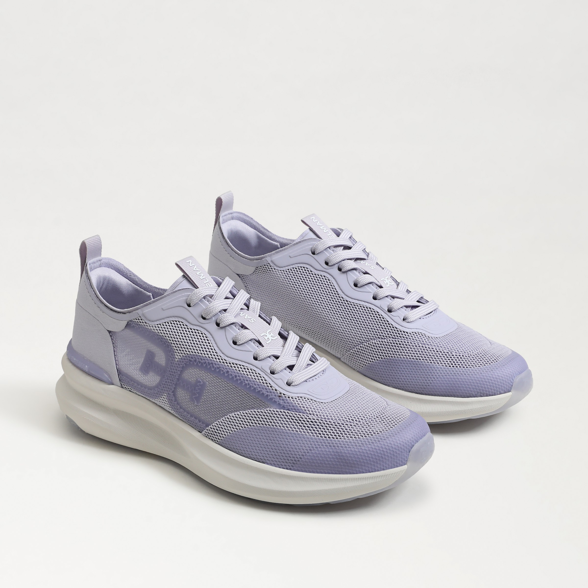 Sam Edelman Sarita Lace Up Performance Sneaker Lavender Fabric In Purple
