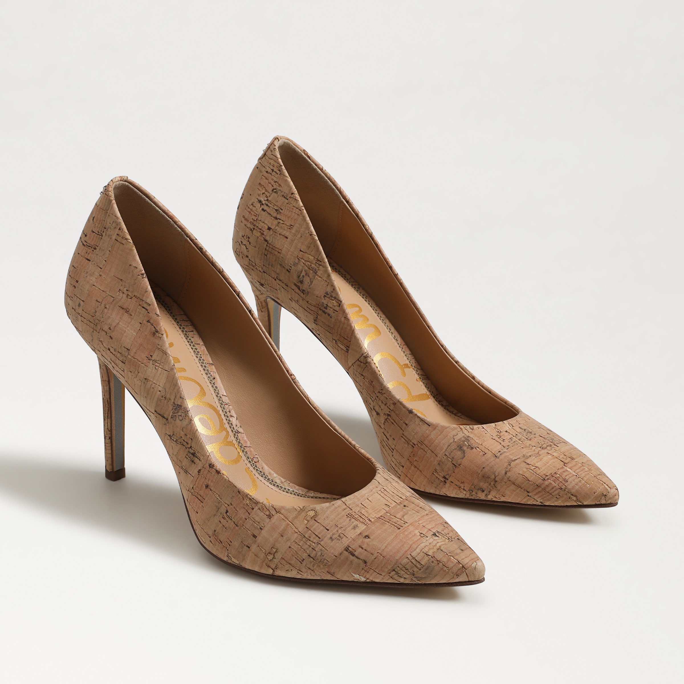 Sam Edelman Hazel Pointed Toe Pump Natural Beige Fabric In Beige