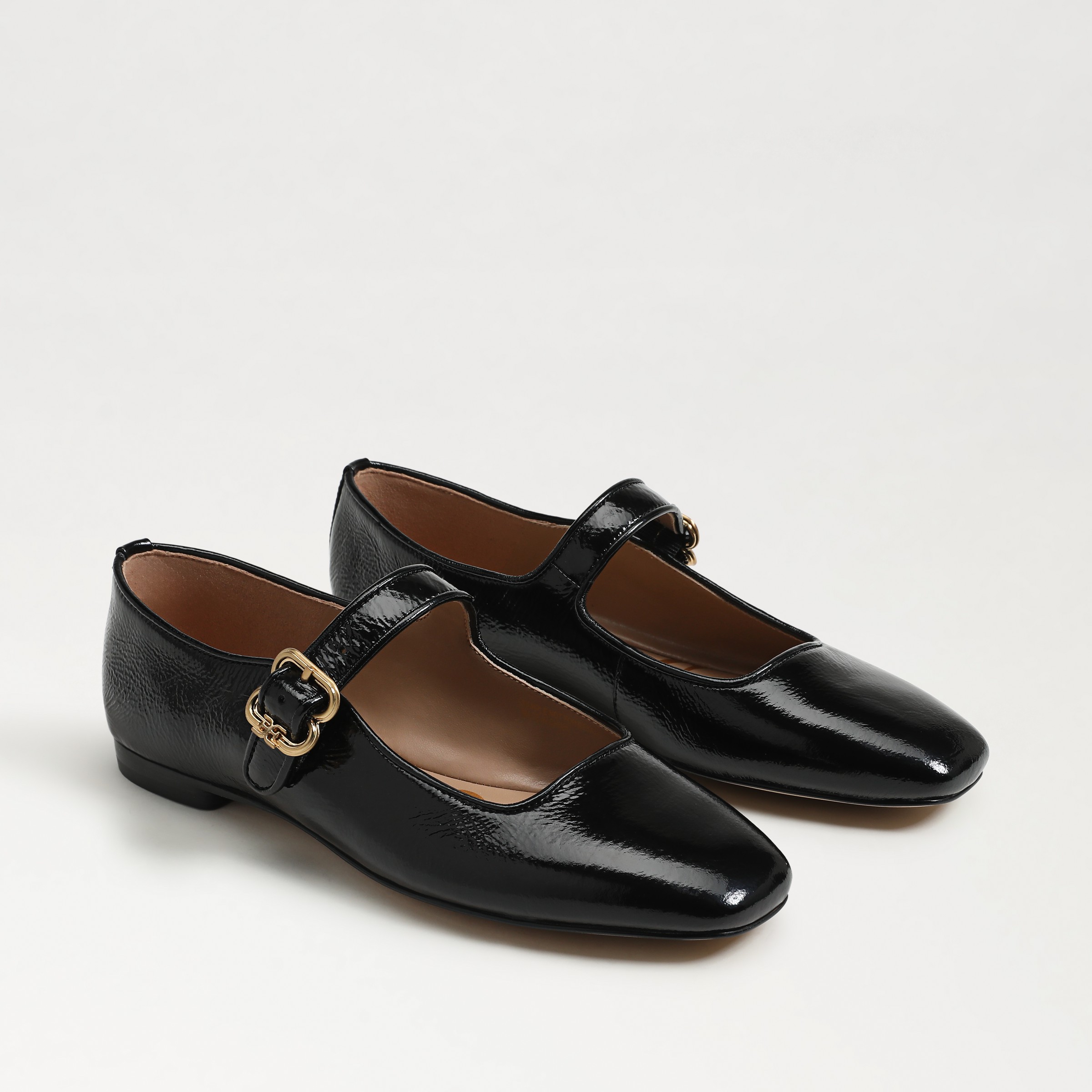 Sam Edelman Michaela Mary Jane Flat Black Leather In Black
