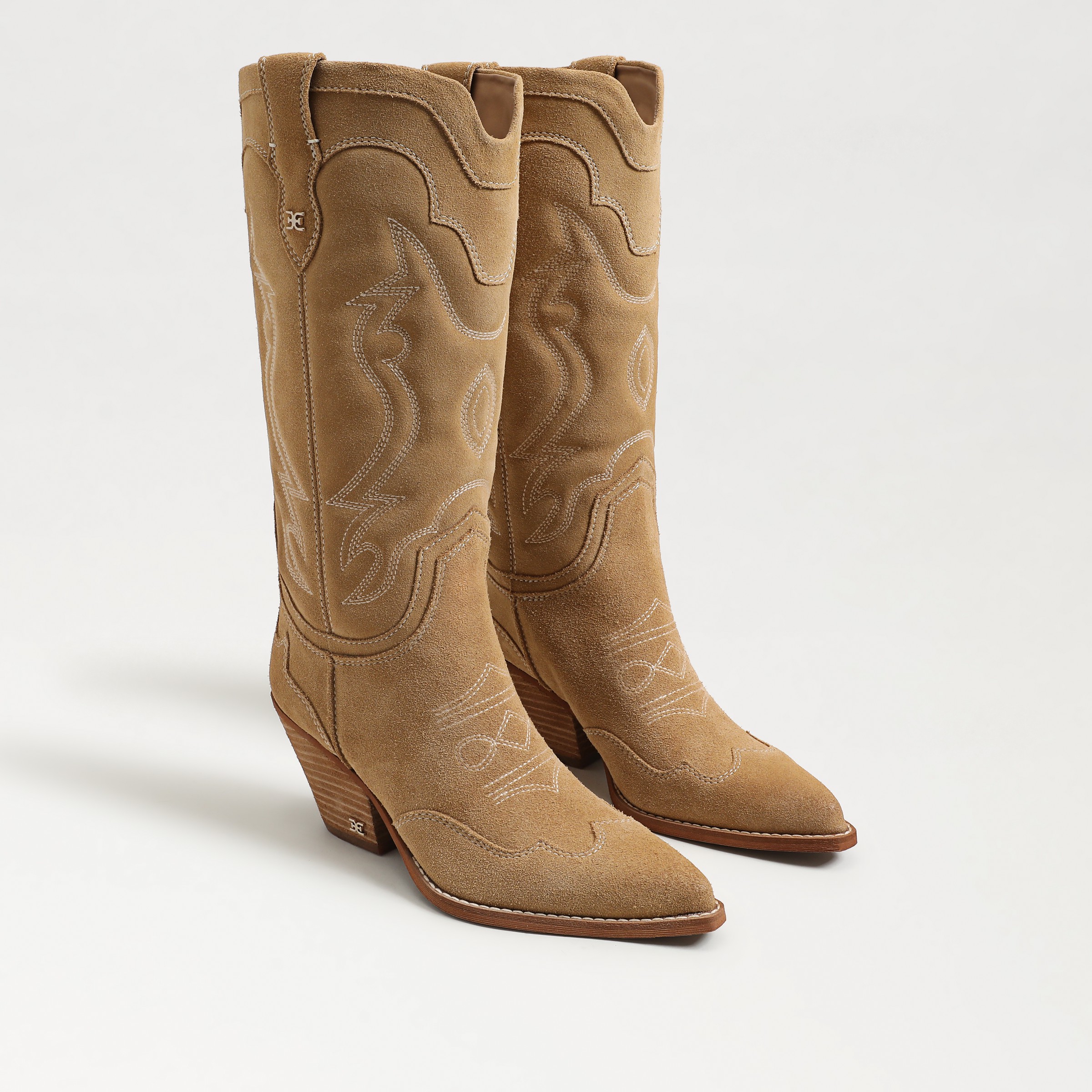 Sam Edelman James Western Boot Safari Tan Leather In Tan