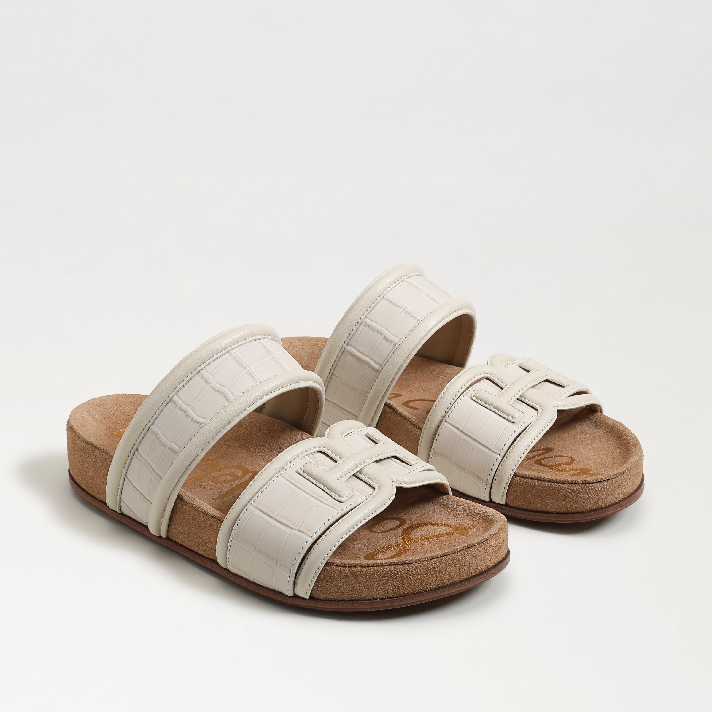Sam Edelman Rowan Slide Footbed Sandal Modern Ivory Leather In White