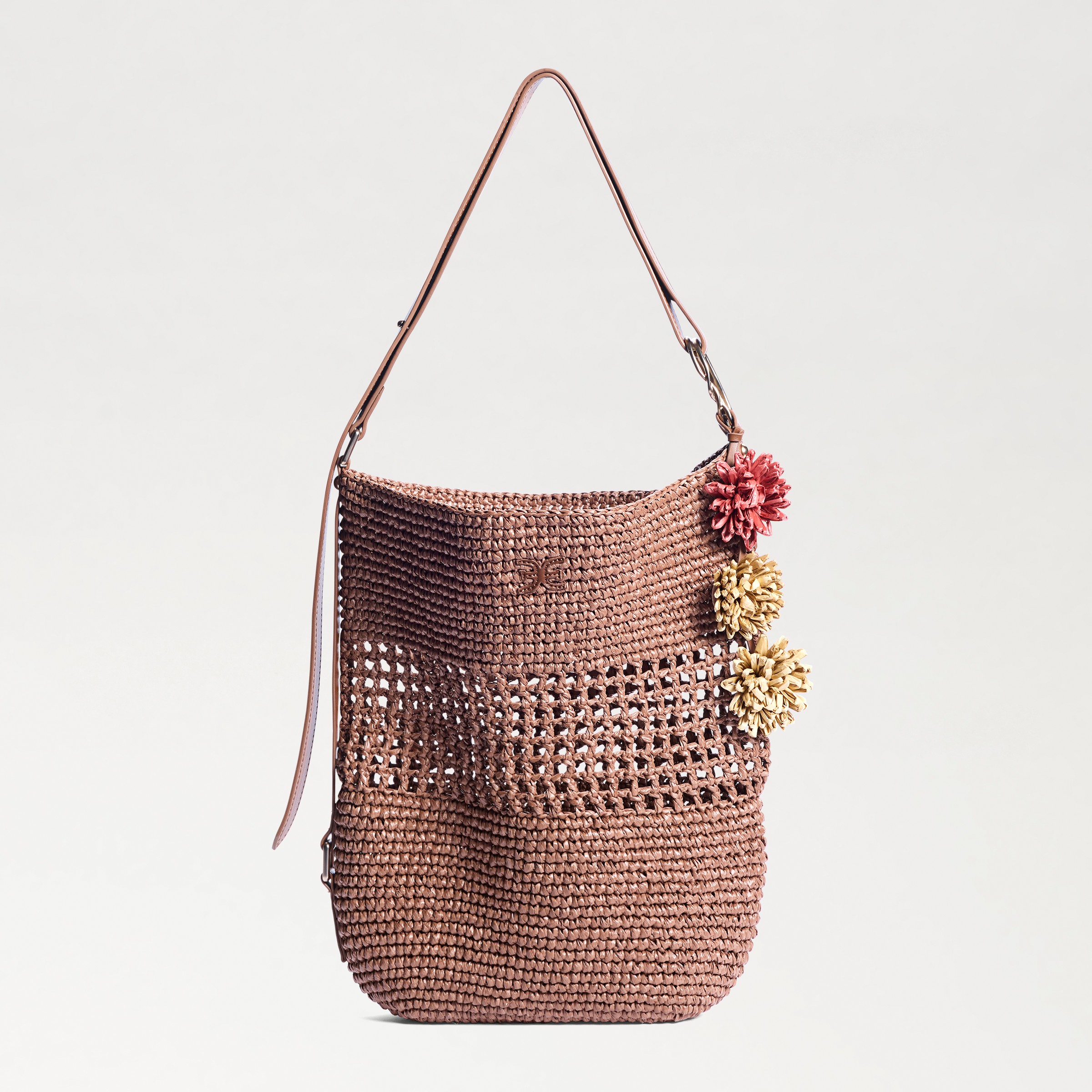 Sam Edelman Marcie Raffia Bucket Bag Bronze