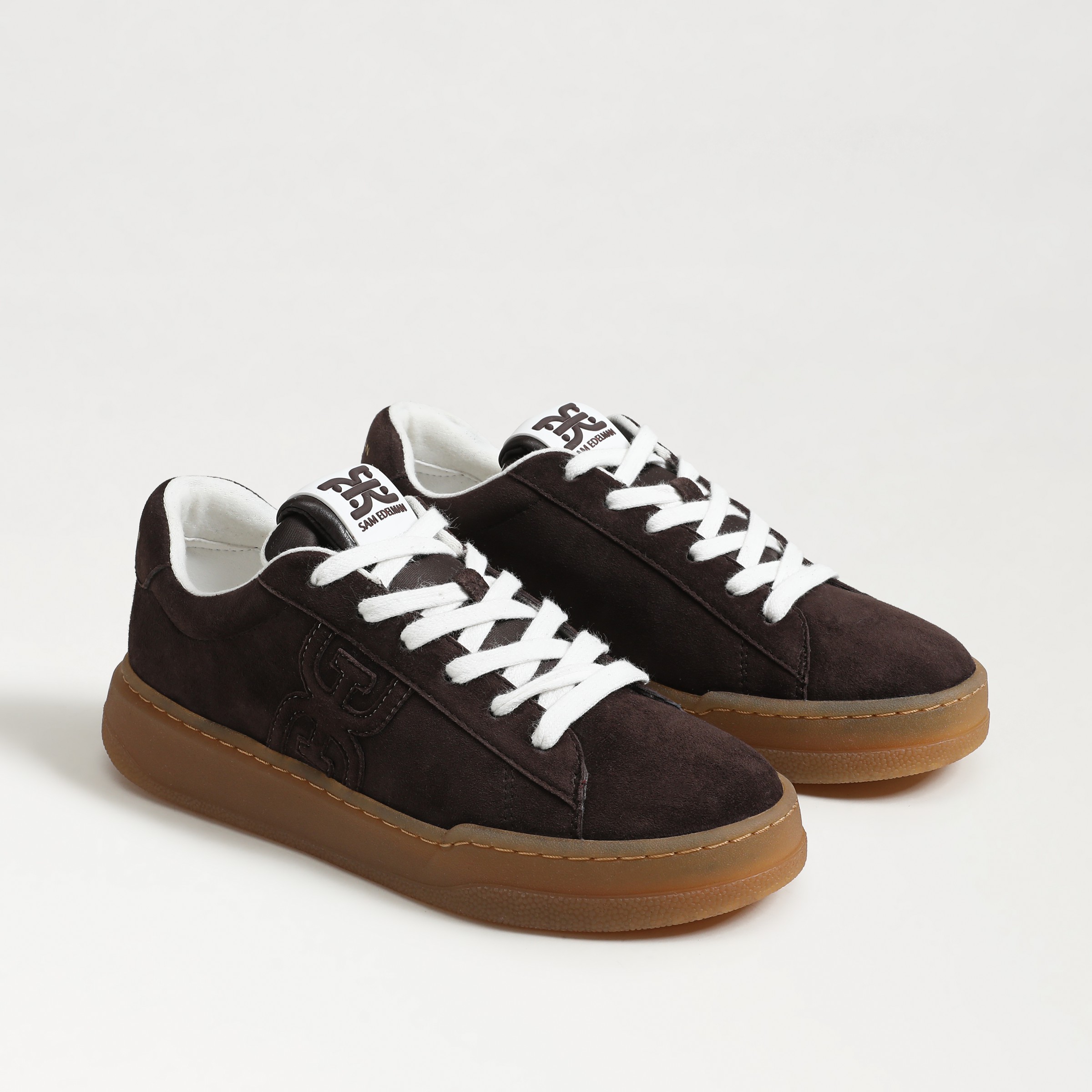Sam Edelman Rhea Sneaker Chocolate Brown Suede Leather In Brown