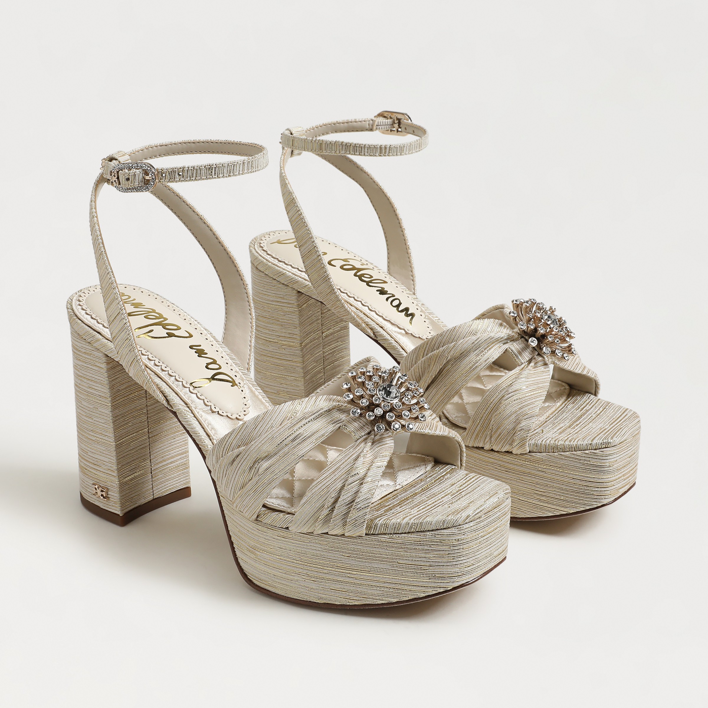 Sam Edelman Janelle Ankle Strap Platform Sandal In Gold