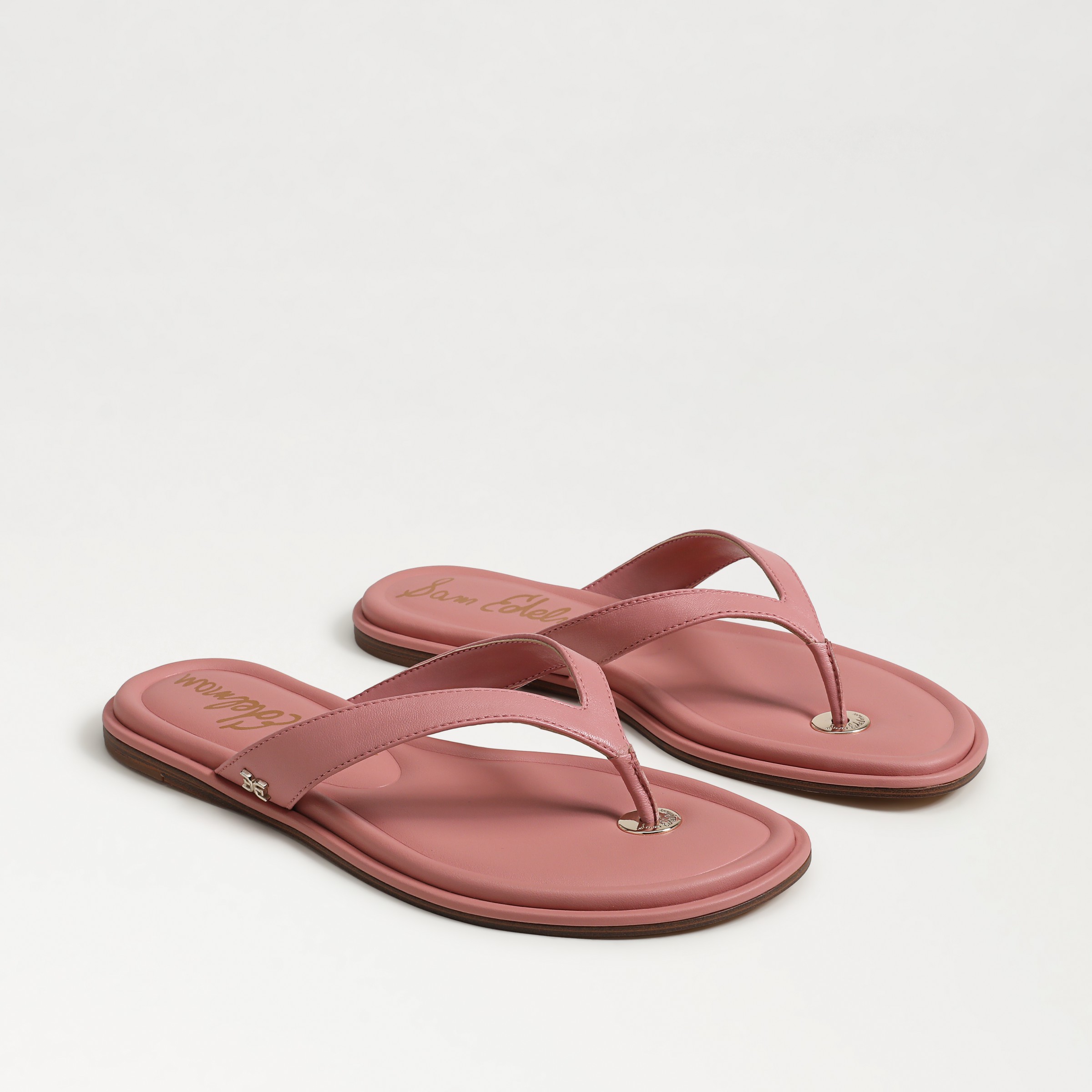 Sam Edelman Remi Leather Flip Flop Pink Lily Leather In Pink