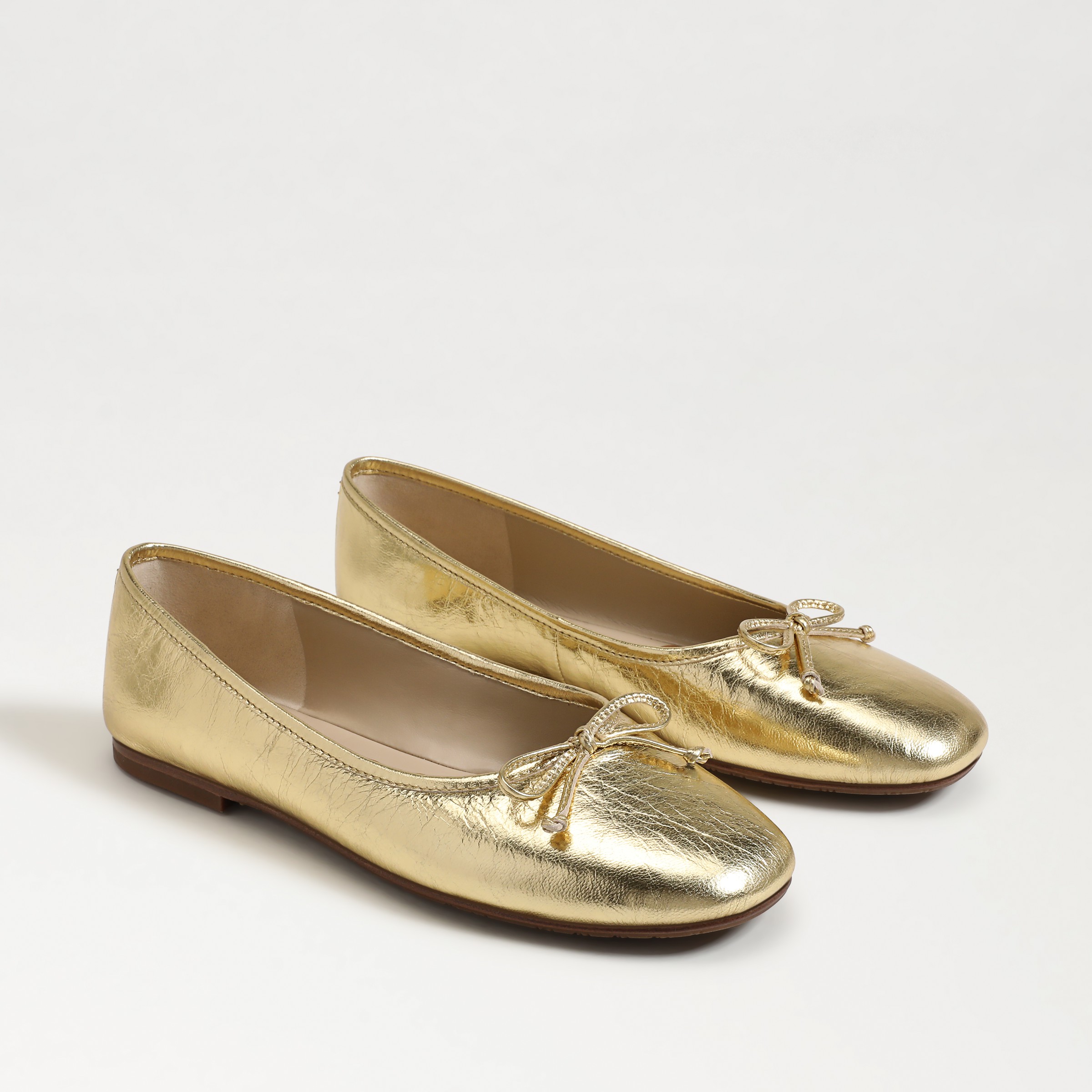 Sam Edelman Alie Ballet Flat Amber Gold Leather In Gold