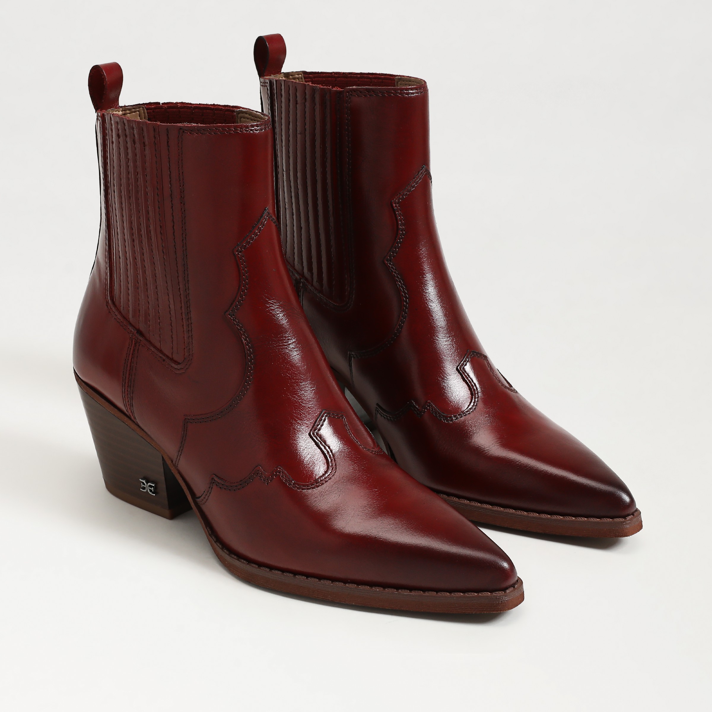 Sam Edelman West Ankle Boot Deep Scarlet Leather