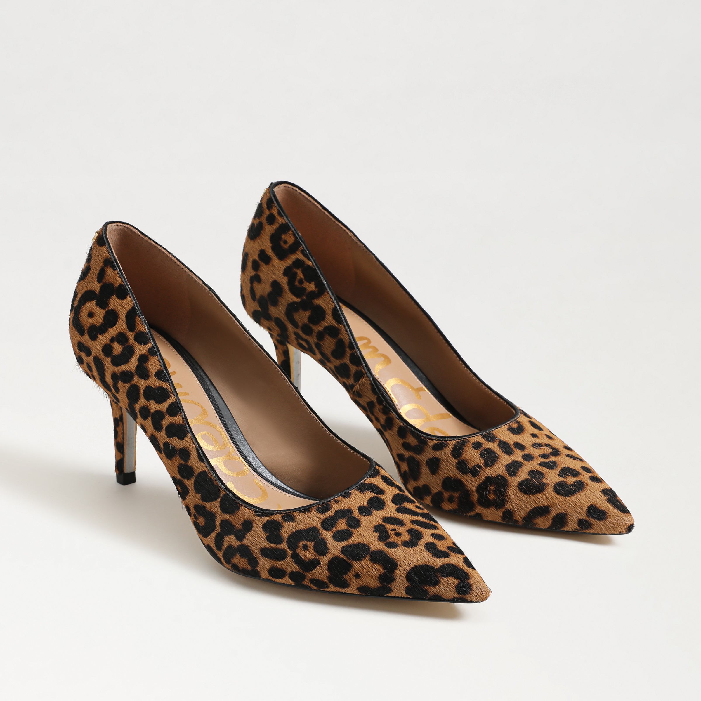 Sam Edelman Vienna Pointed Toe Pump Granada Tan Leather In Animal Print