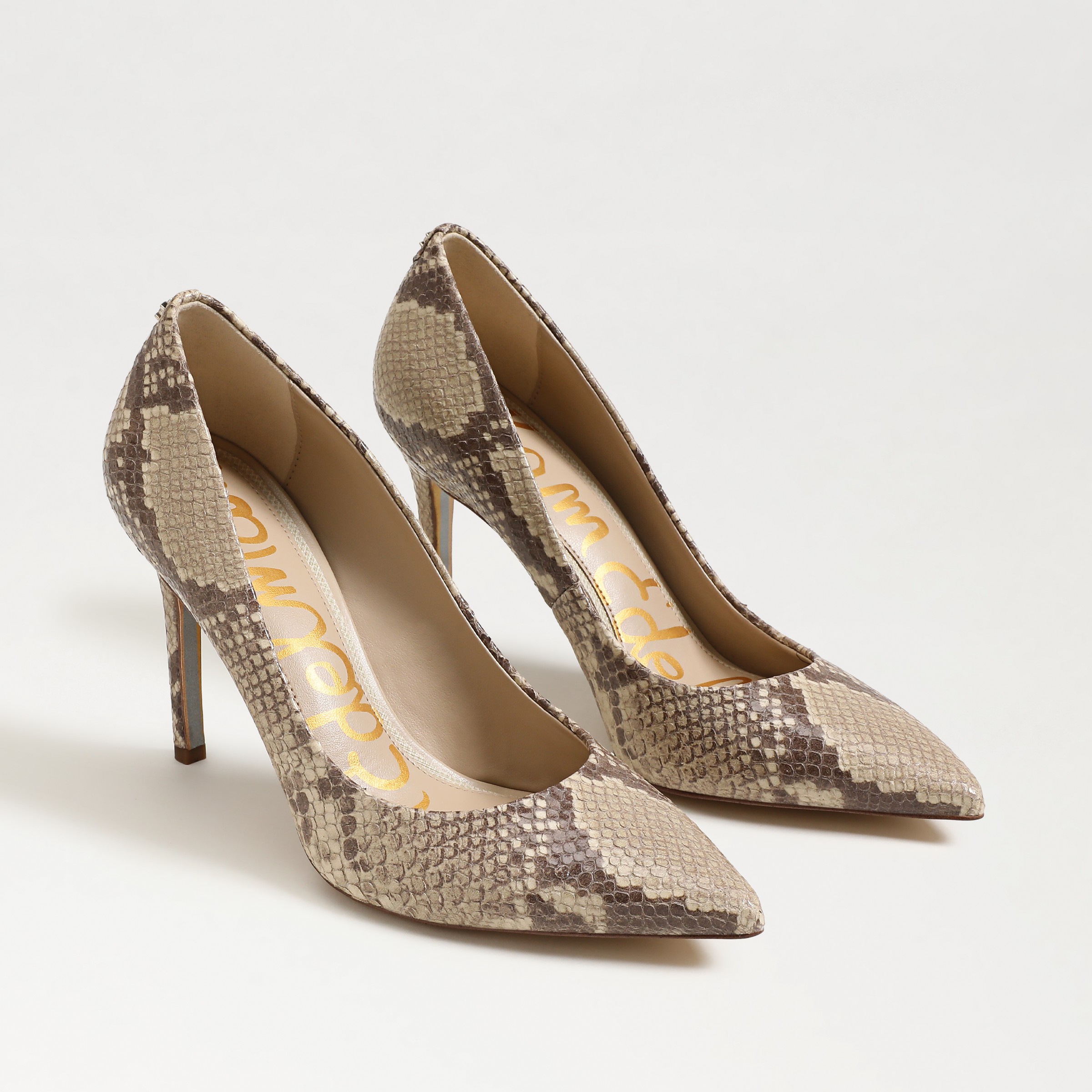 Sam Edelman Hazel Pointed Toe Pump Sesame Beige Leather In Neutral