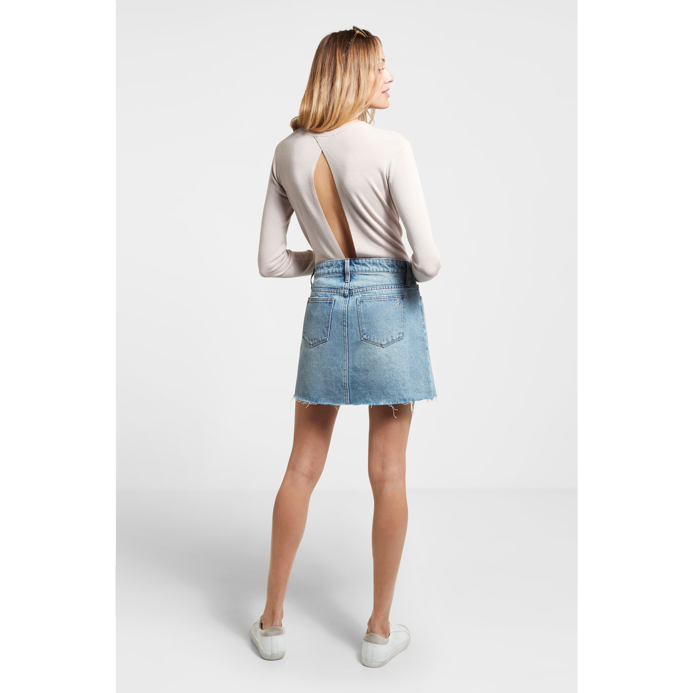 Sam Edelman Jenny Cutoff Denim Skirt 