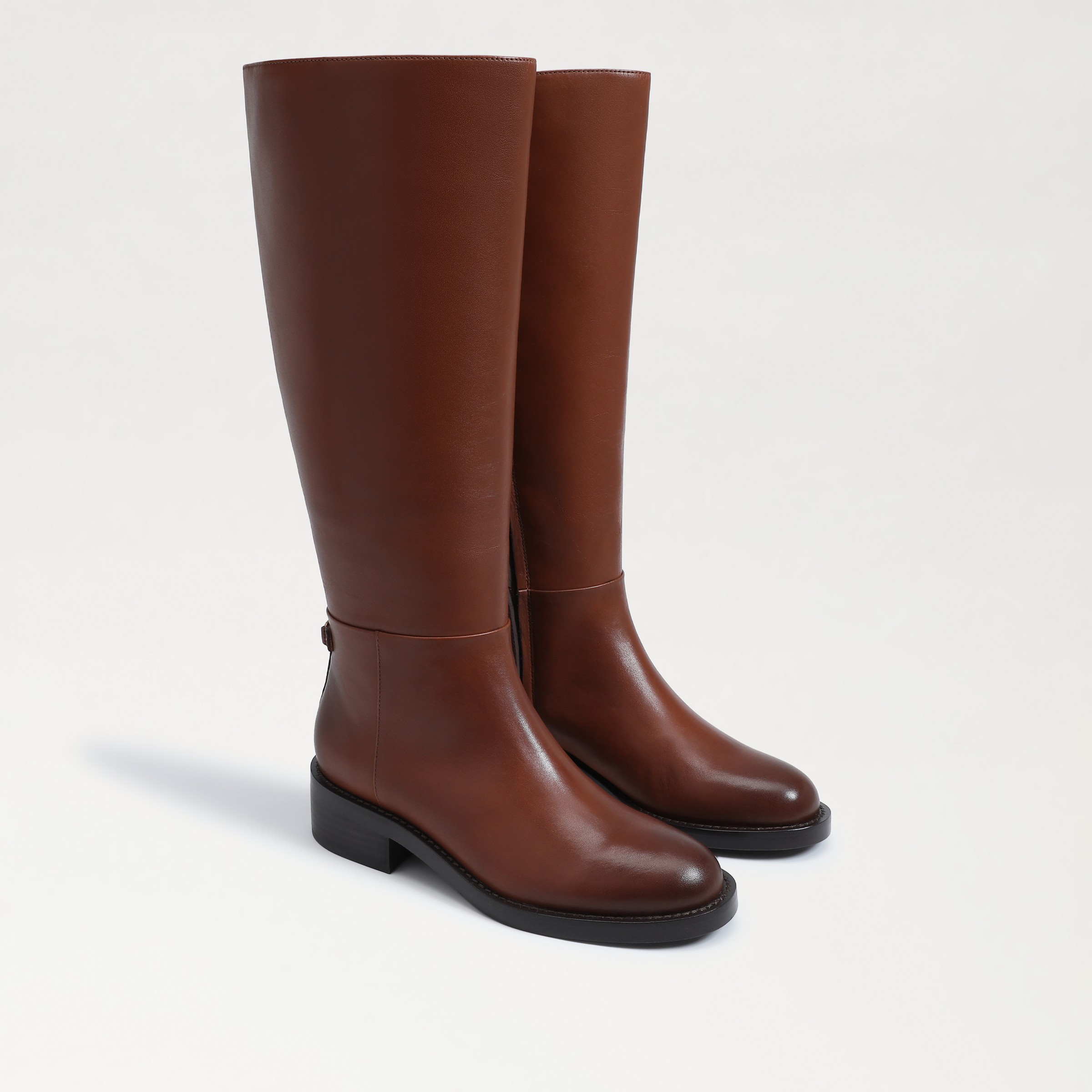 Sam Edelman Mable Ath Leather Riding Boot Rich Cognac In Brown