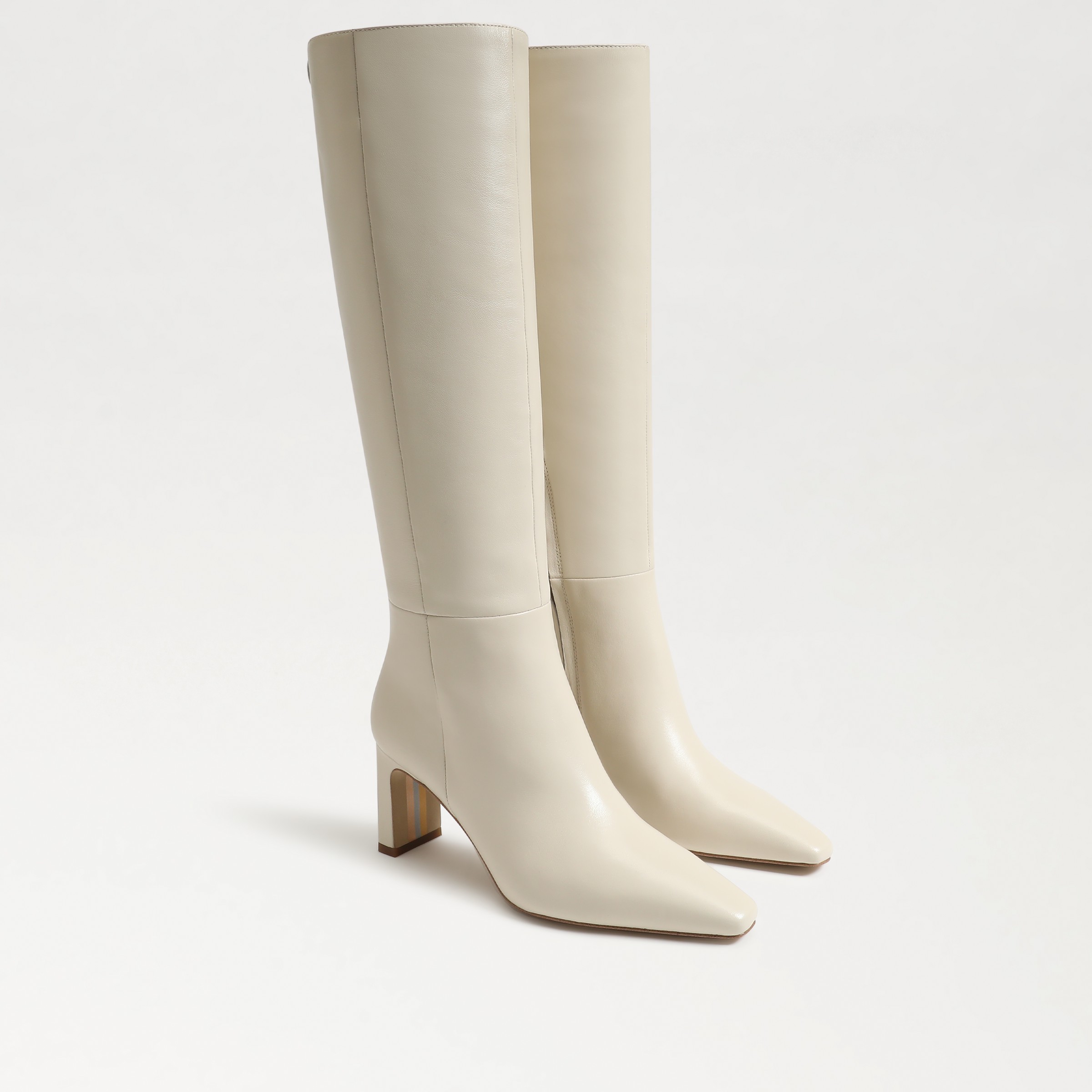 Sam Edelman Sylvia Knee High Boot Modern Ivory Leather In White