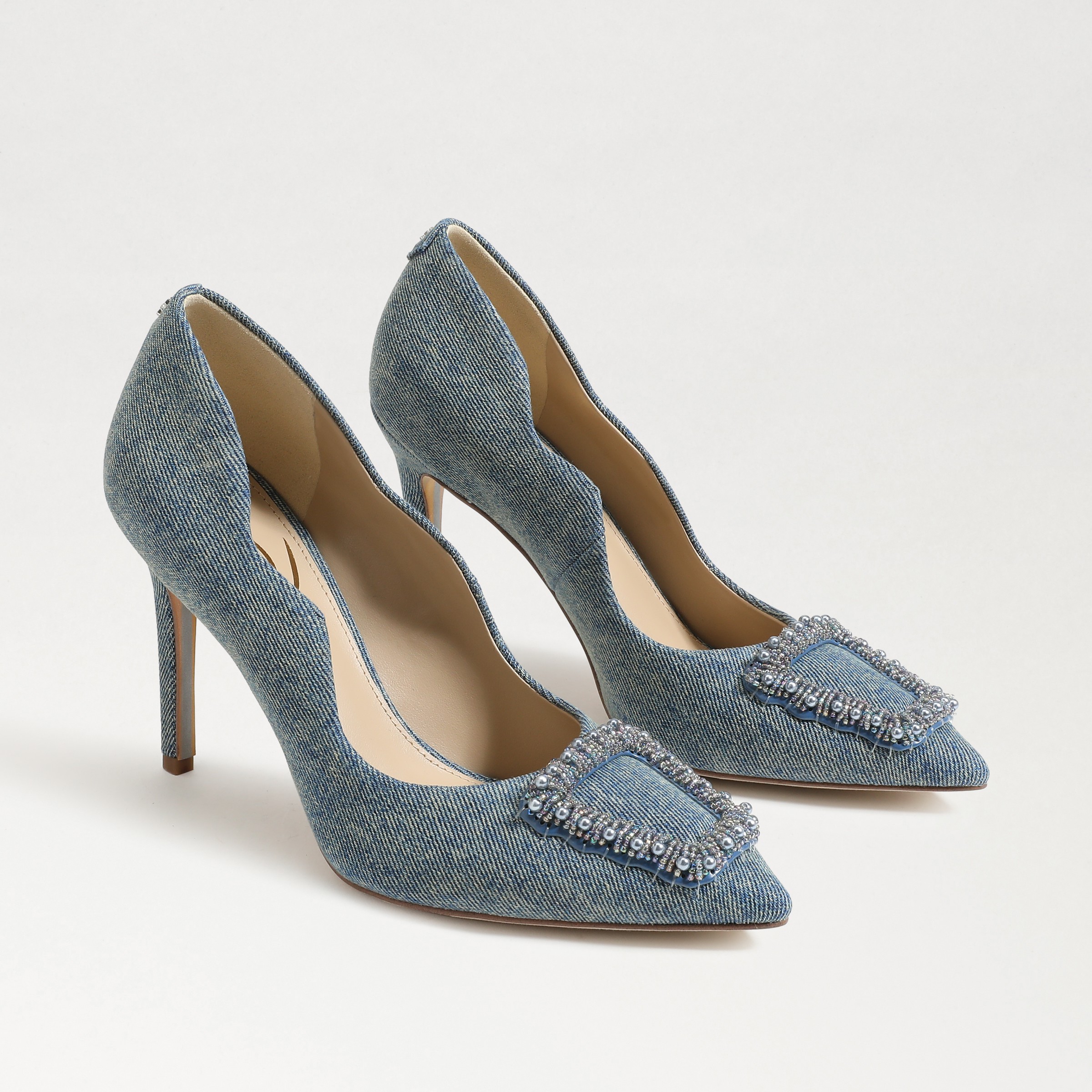 Sam Edelman Harriett Pointed Toe Pump In Blue