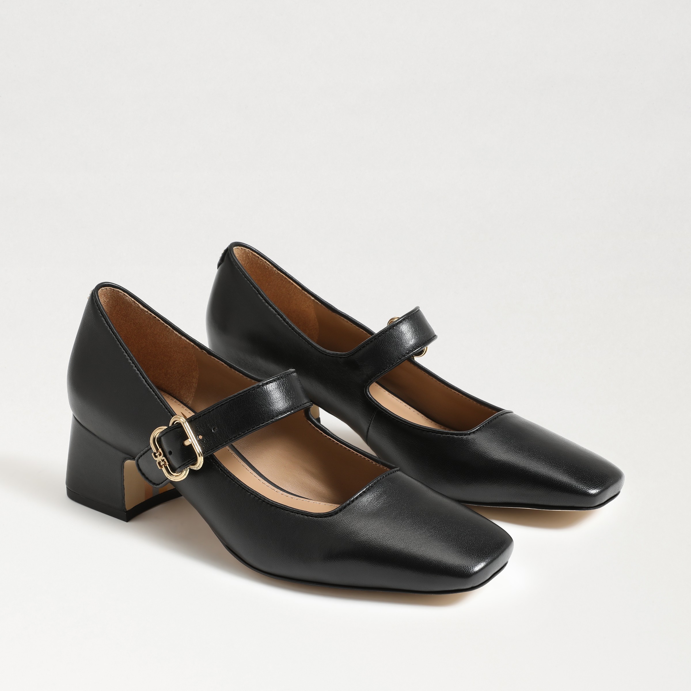 Sam Edelman Thea Block Heel Mary Jane Black Leather