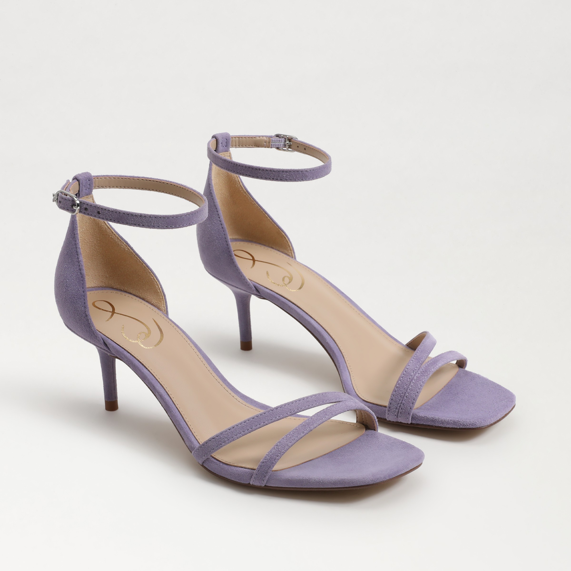 SAM EDELMAN SAM EDELMAN PEONIE KITTEN HEEL SANDAL PURPLE IRIS SUEDE