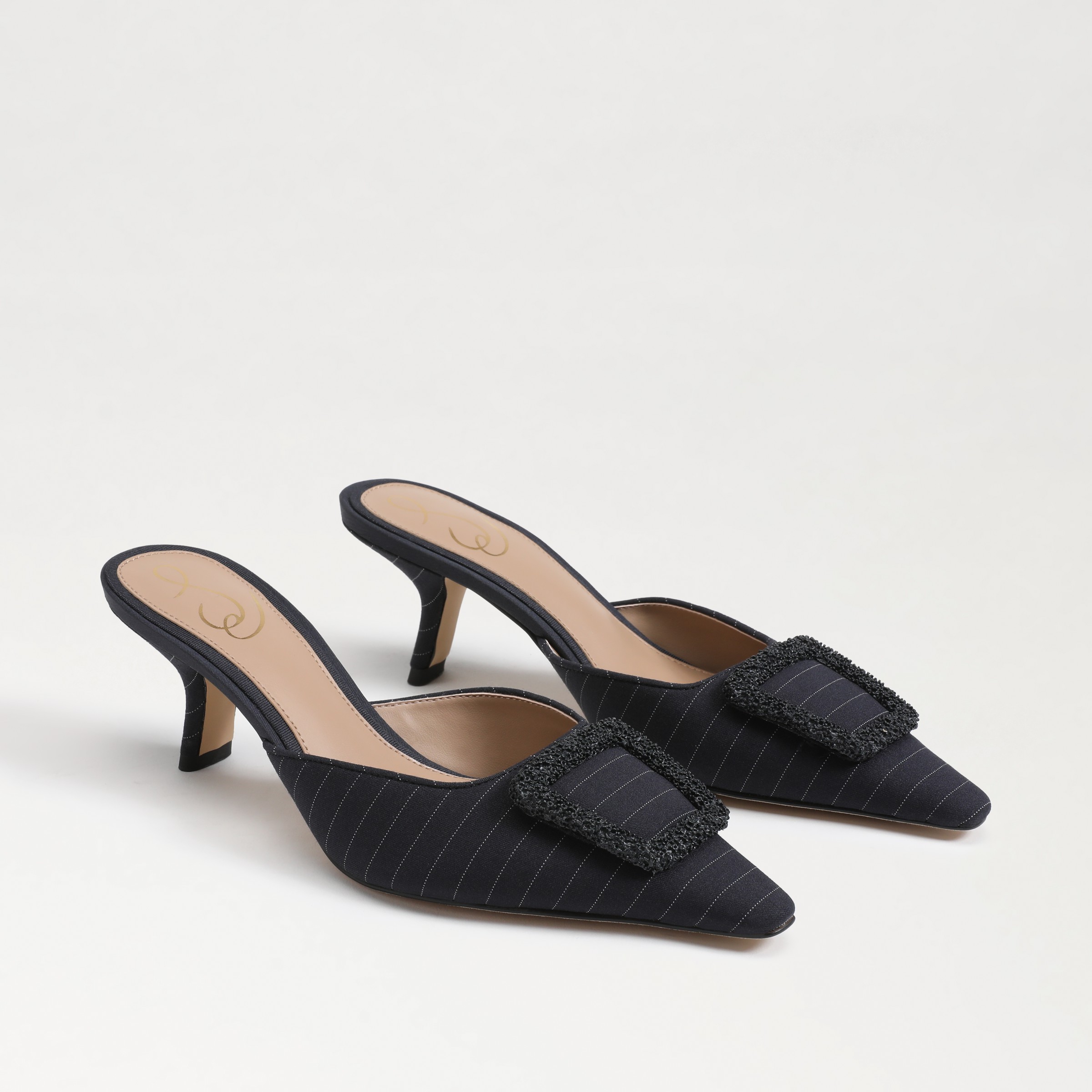 Sam Edelman Brit Kitten Heel Mule Navy In Blue | ModeSens