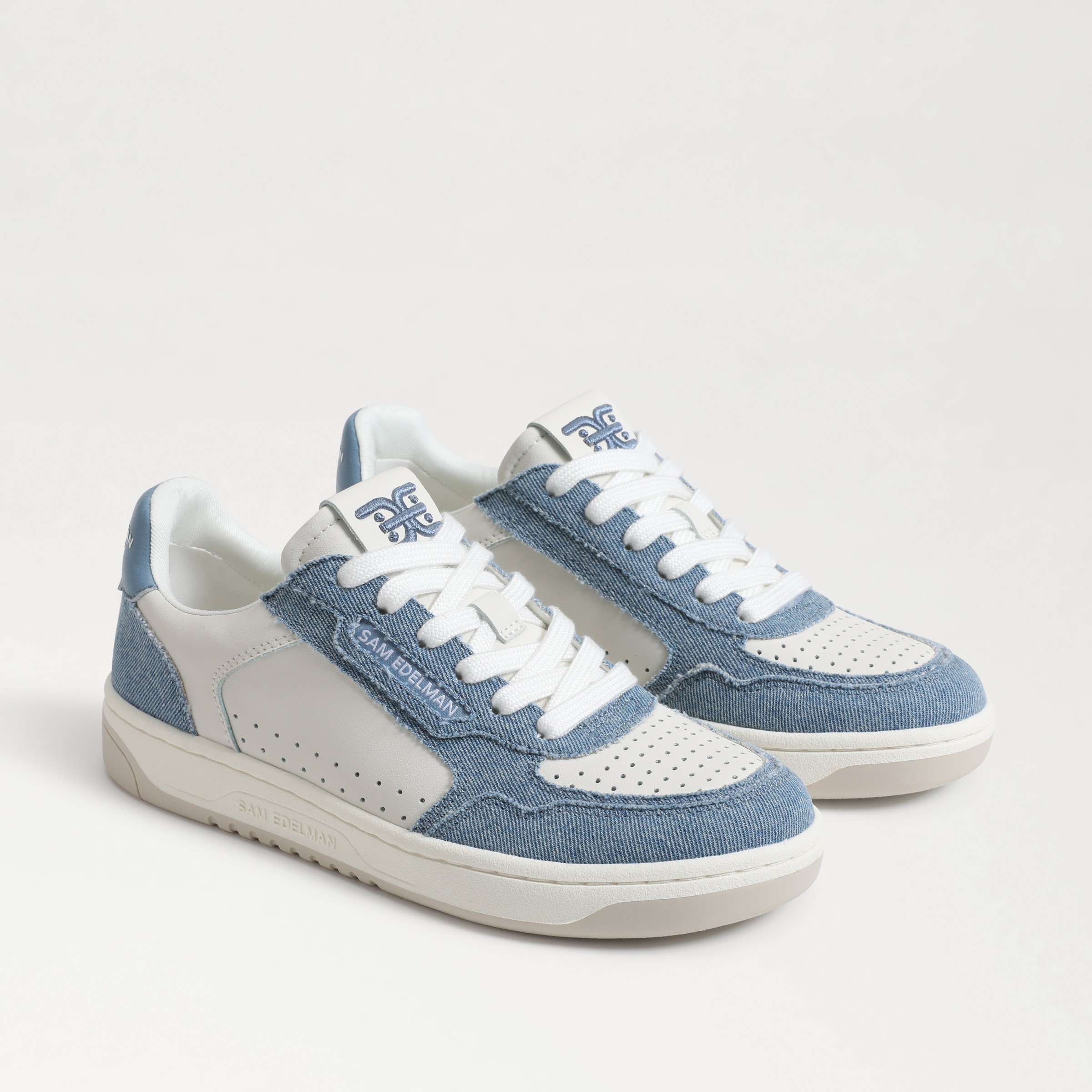 Shop Sam Edelman Harper Sneaker Sugar/montrose Blue Denim In Multi
