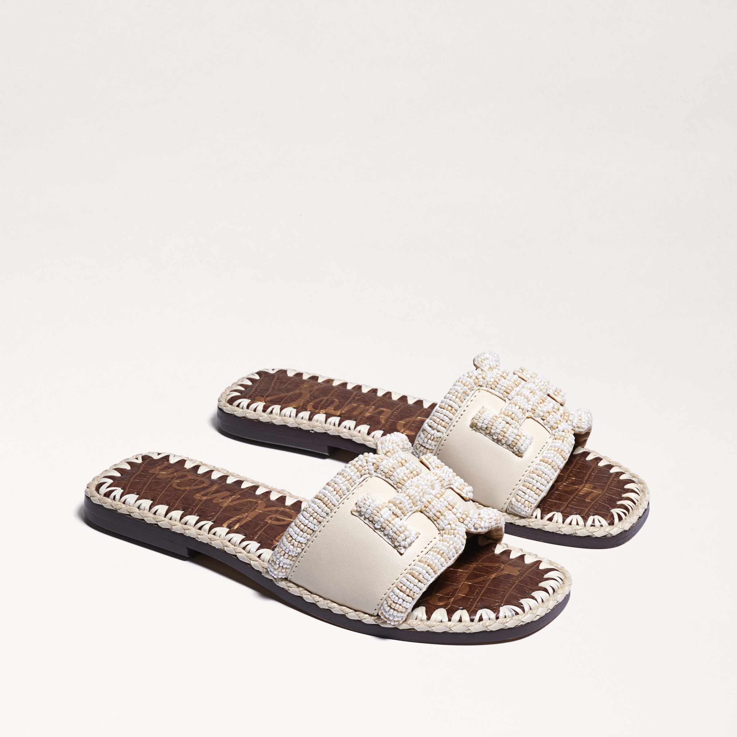 Shop Sam Edelman Fitz Slide Sandal Ivory Leather In White