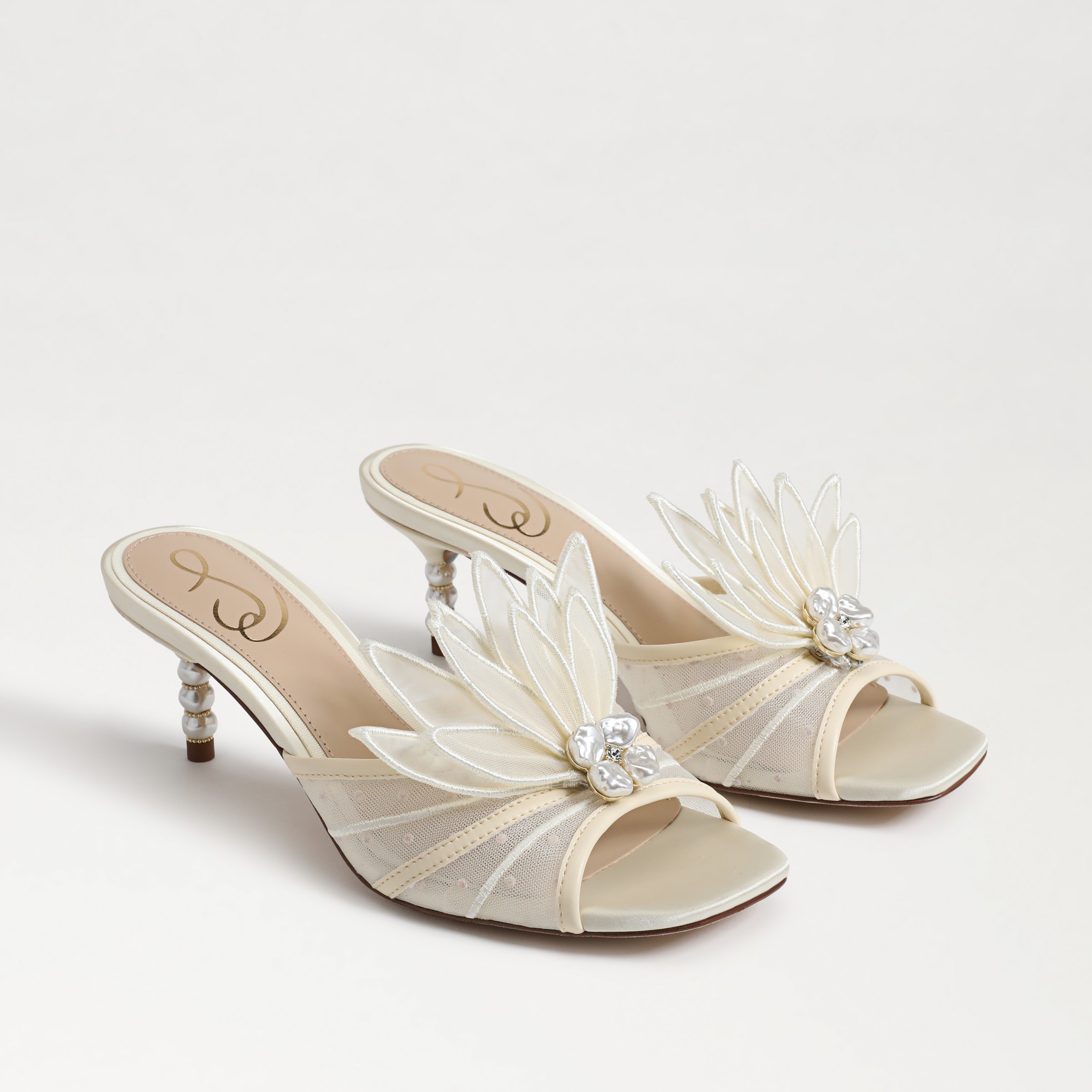 Sam Edelman Pauline Kitten Heel Pearl Ivory In White