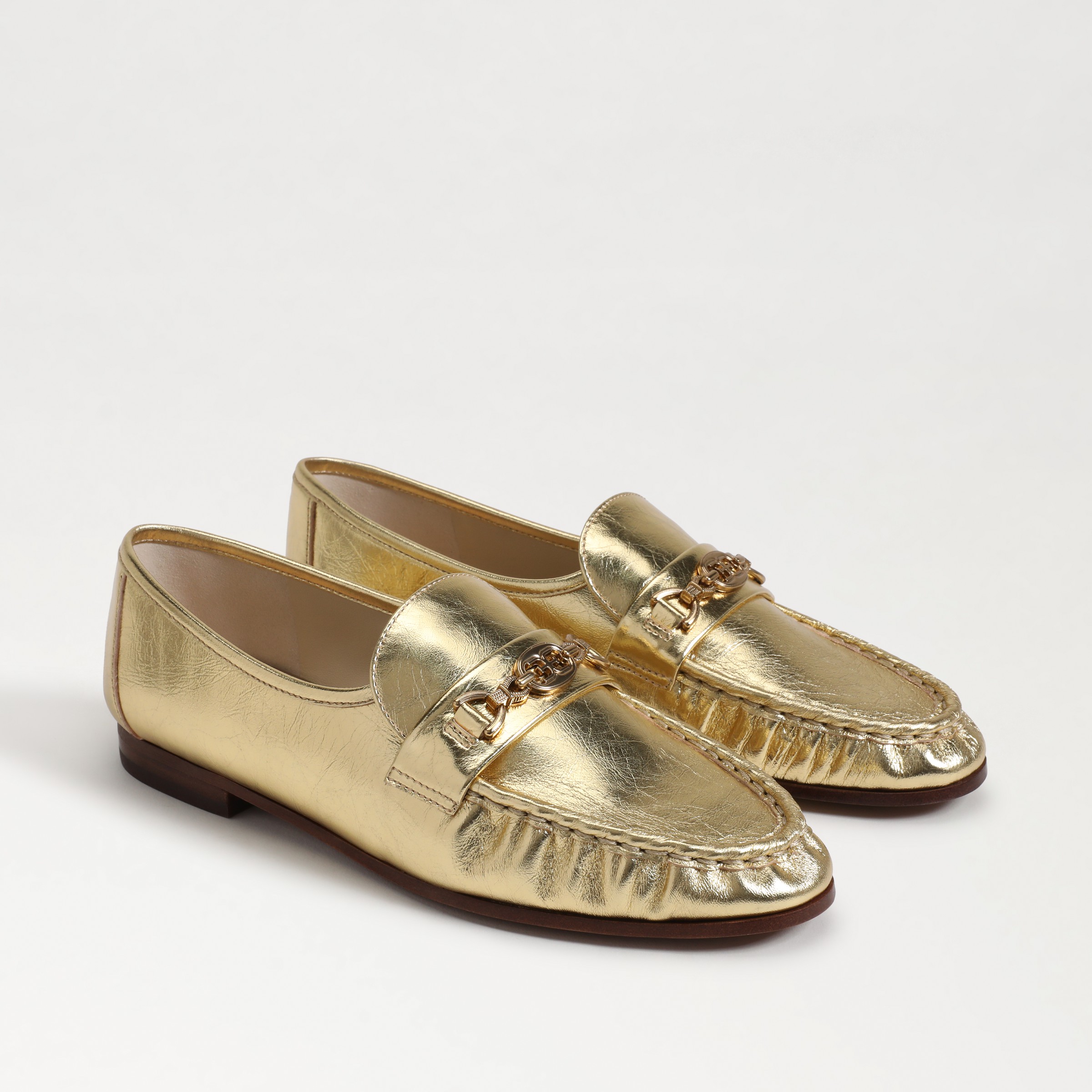 Shop Sam Edelman Lucca Bit Loafer Amber Gold Leather