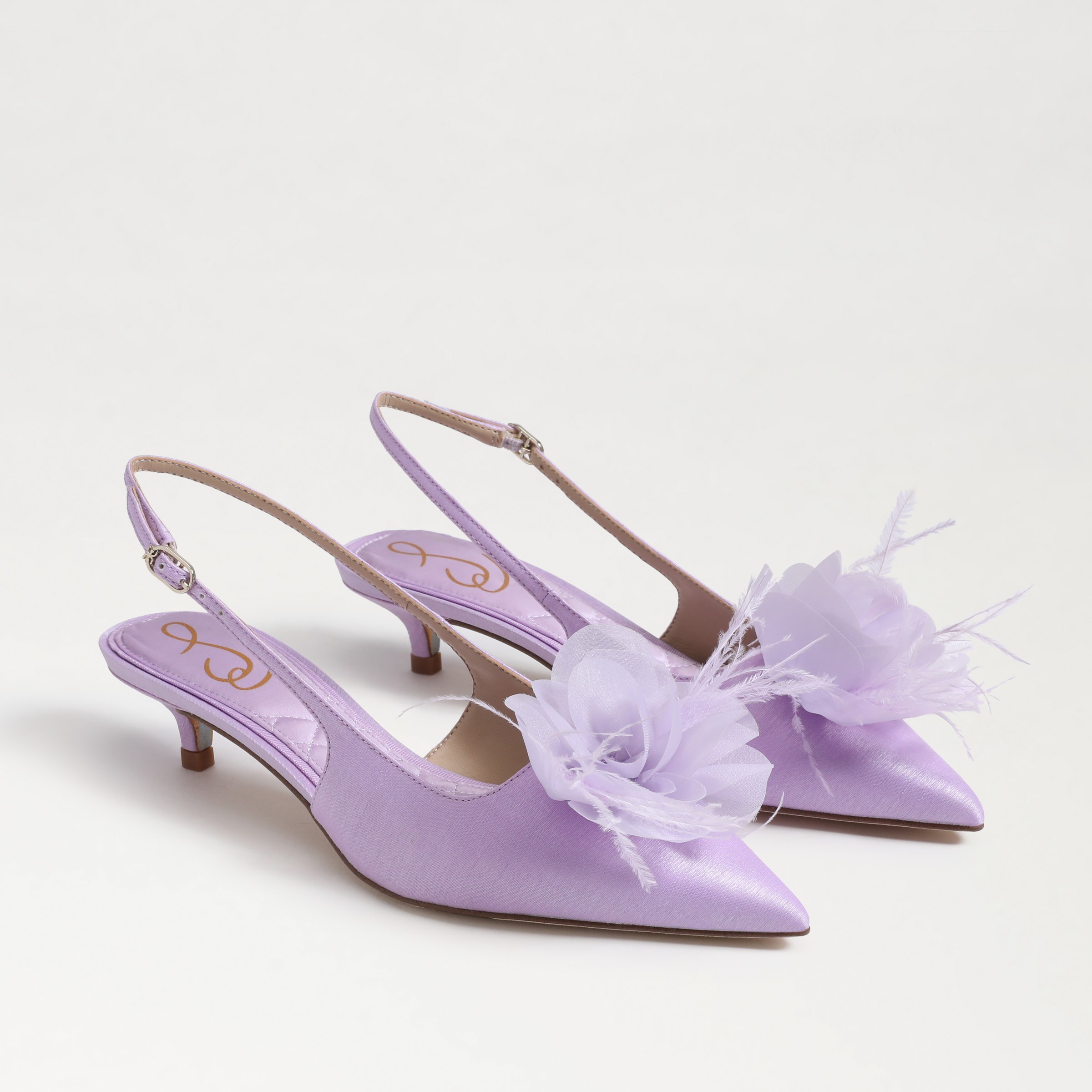 Shop Sam Edelman Faye Slingback Kitten Heel Orchid Blossom In Purple