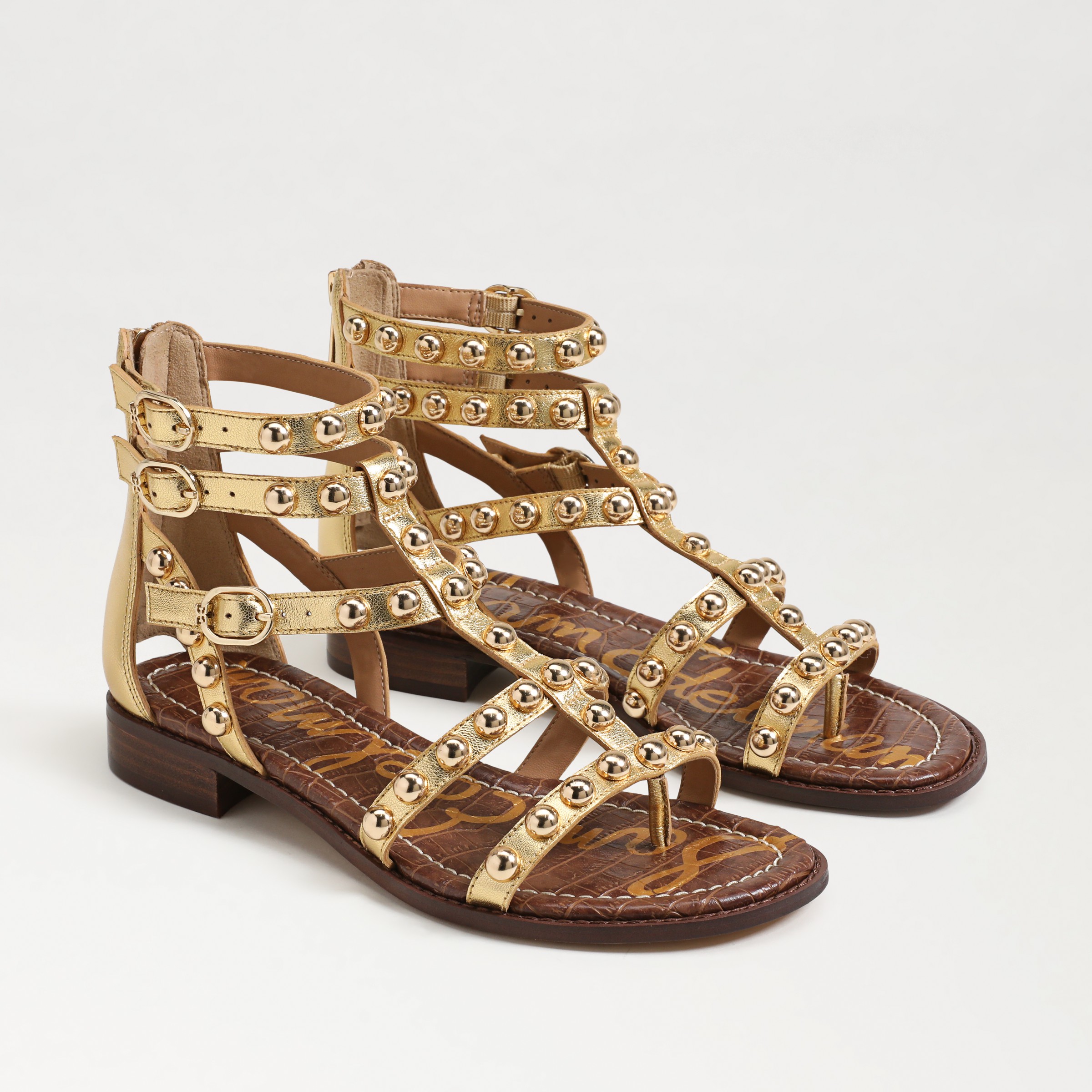 Sam Edelman Estella Studded Gladiator Sandal Gold Mine Leather