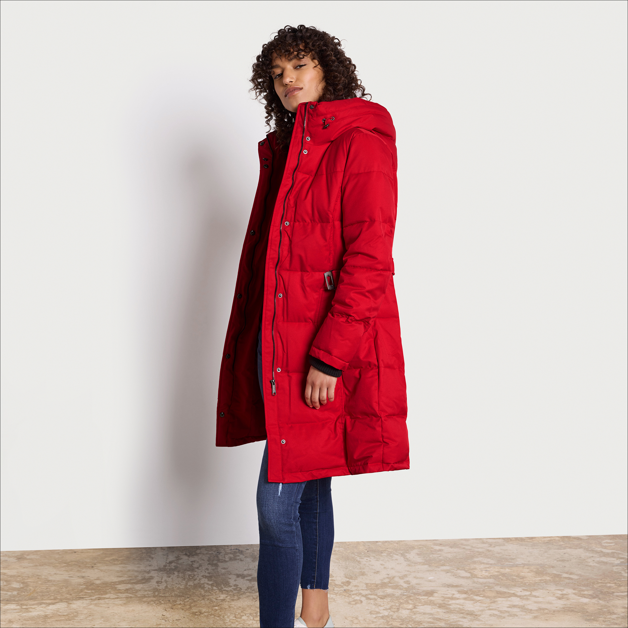 Pillow collar belted puffer coat sales sam edelman