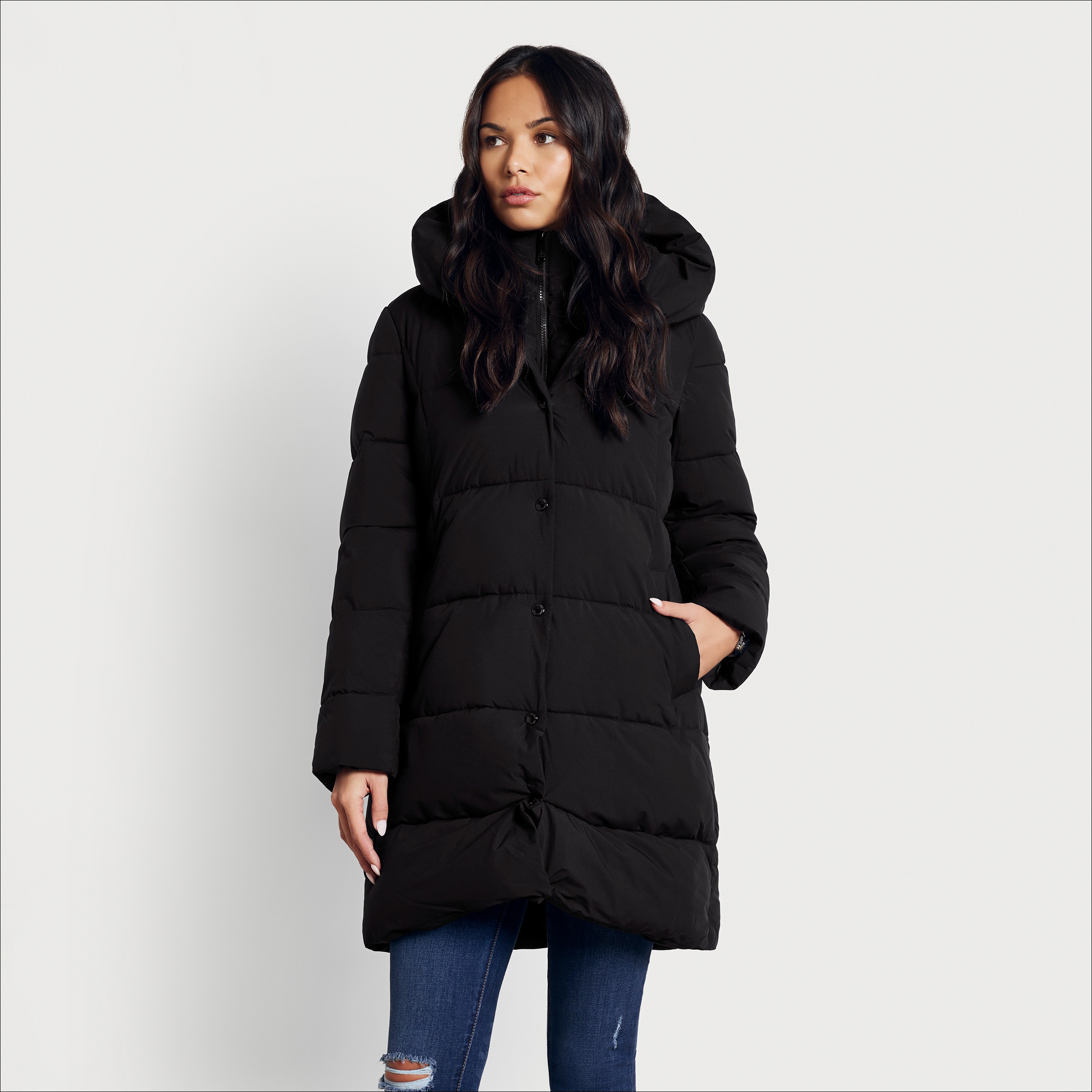 Sam Edelman Hooded Puffer Coat In Black