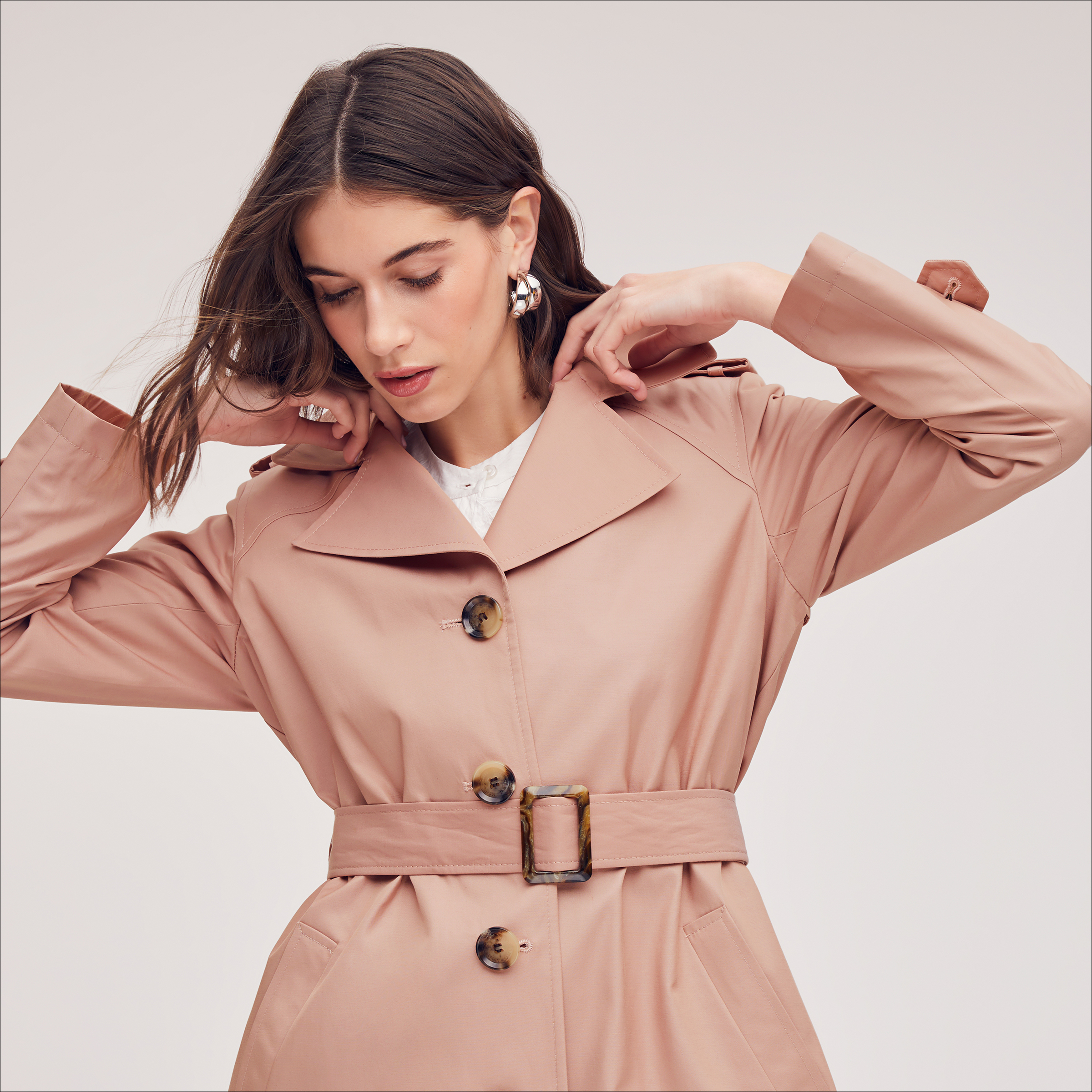 Shop Sam Edelman Single Breasted Trench Coat Blush In Pink